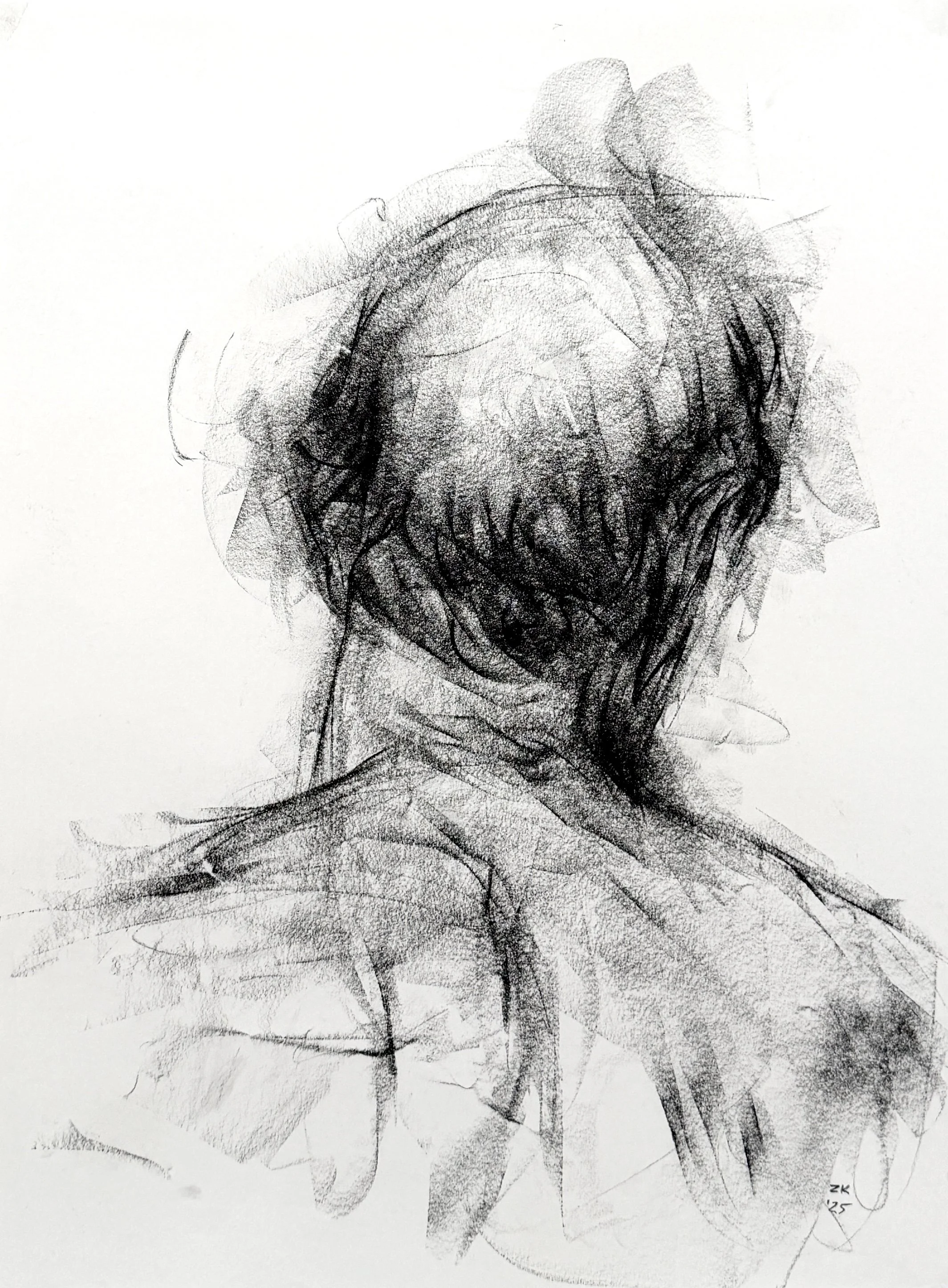 "Steve"
Compressed charcoal on paper
18 x 24 in
2025