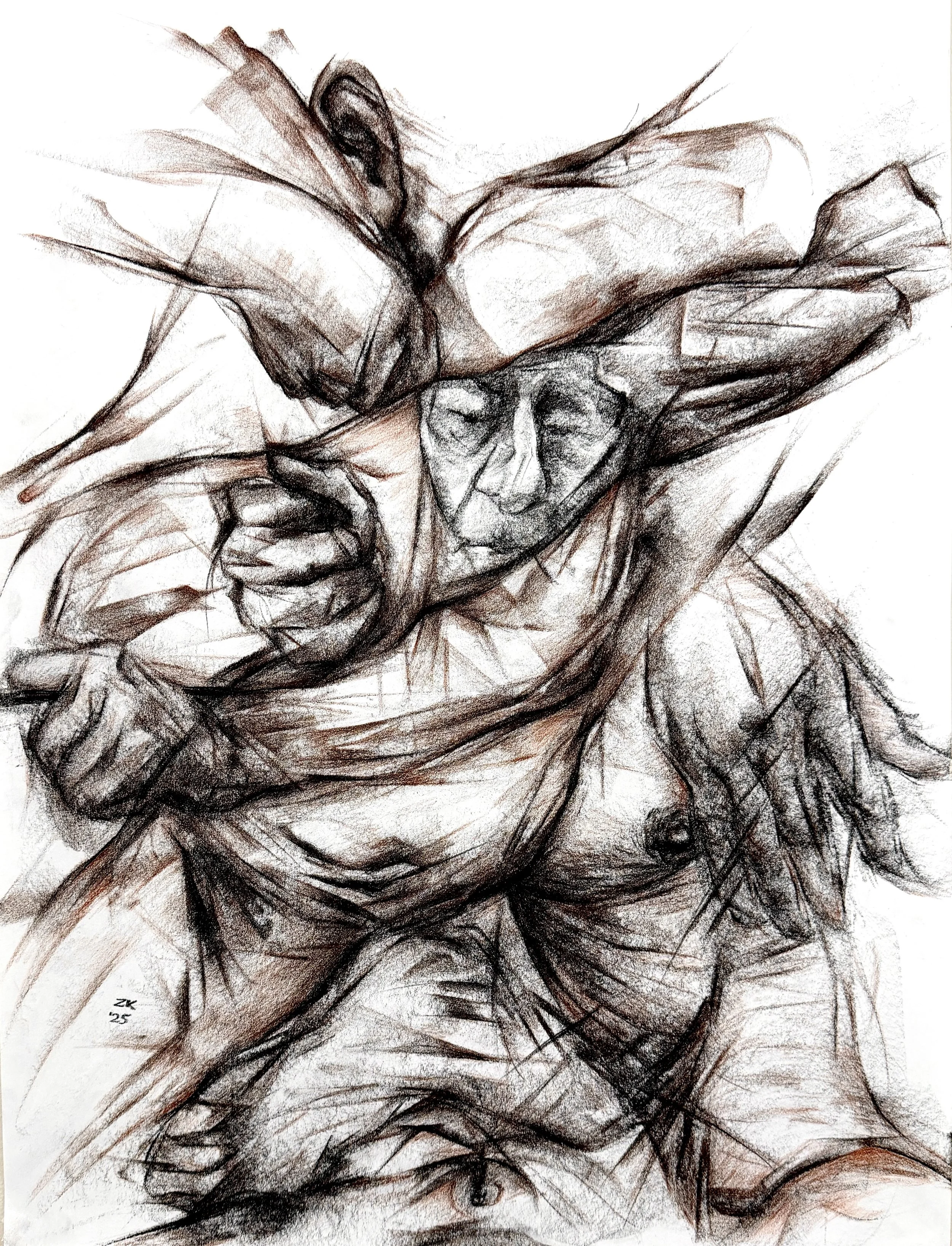 "Untitled"
Compressed charcoal on paper
18 x 24 in
2025