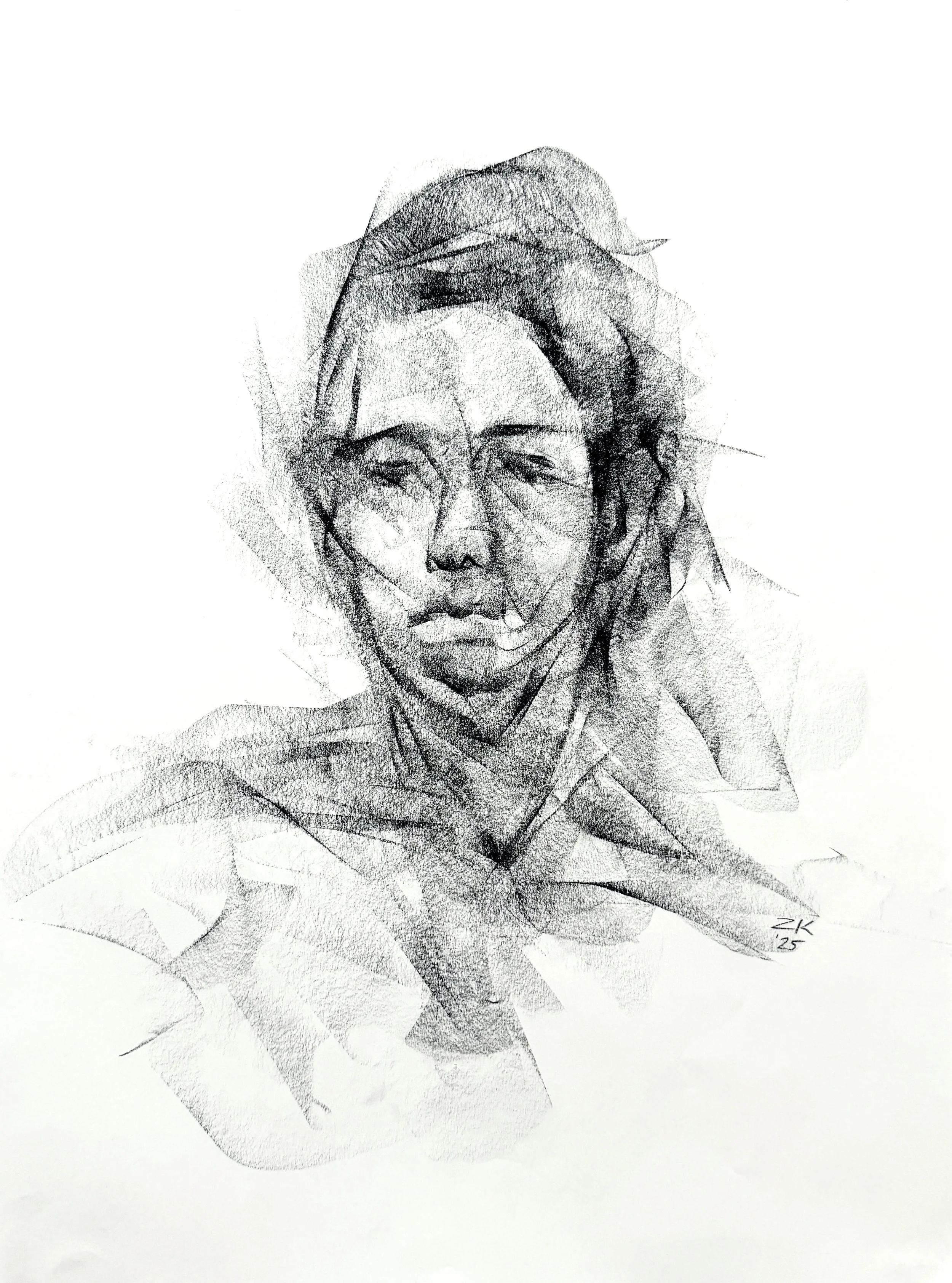 "Untitled"
Compressed charcoal on paper
18 x 24 in
2025