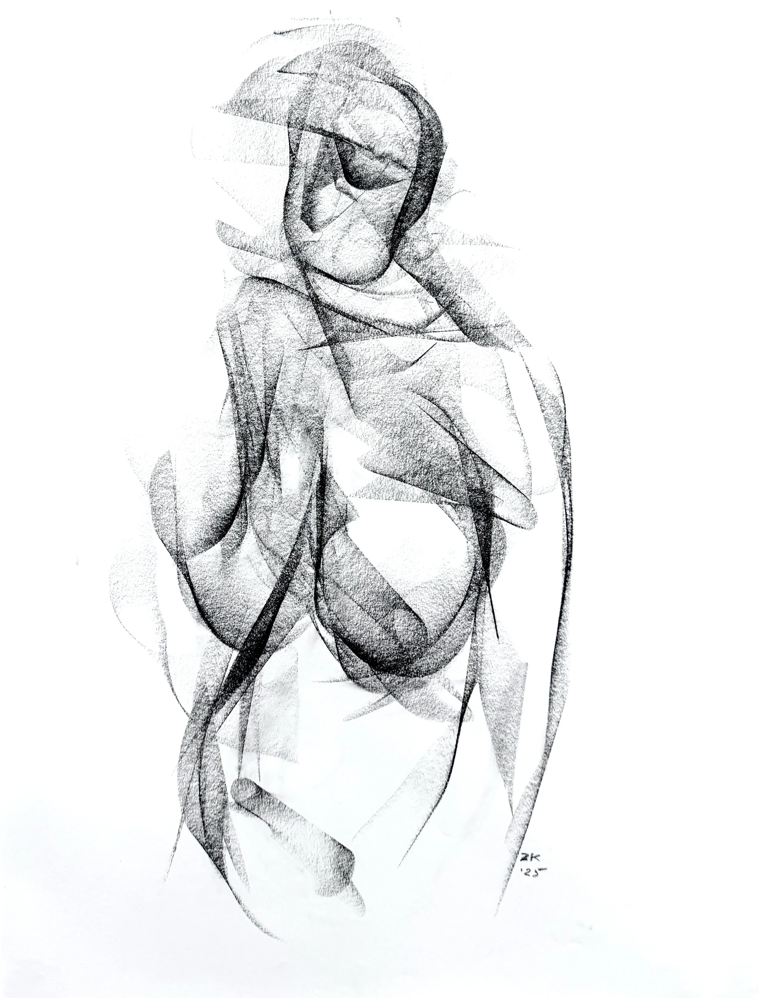"Untitled"
Compressed charcoal on paper
18 x 24 in
2025