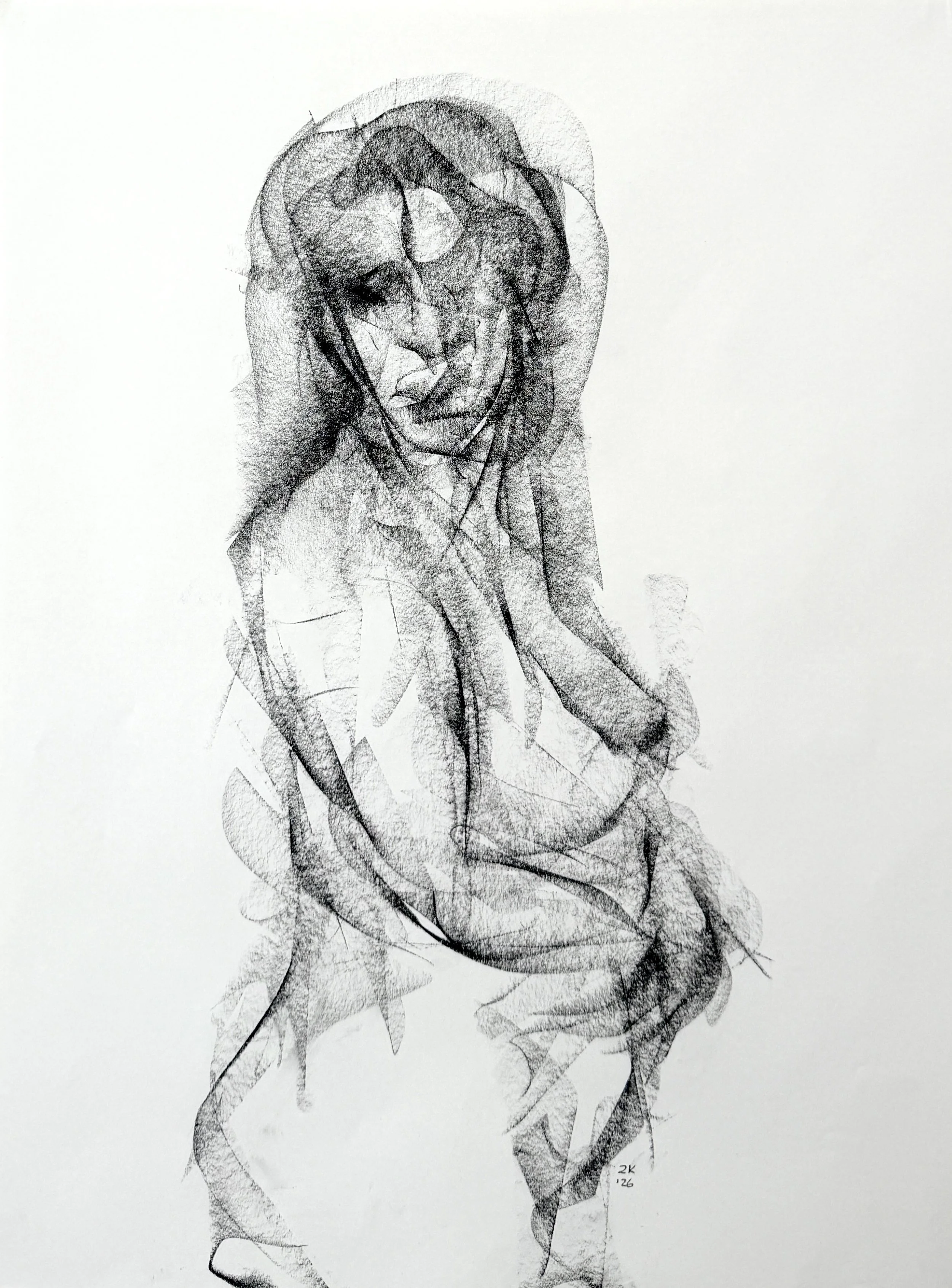 "Untitled"
Compressed charcoal on paper
18 x 24 in
2026