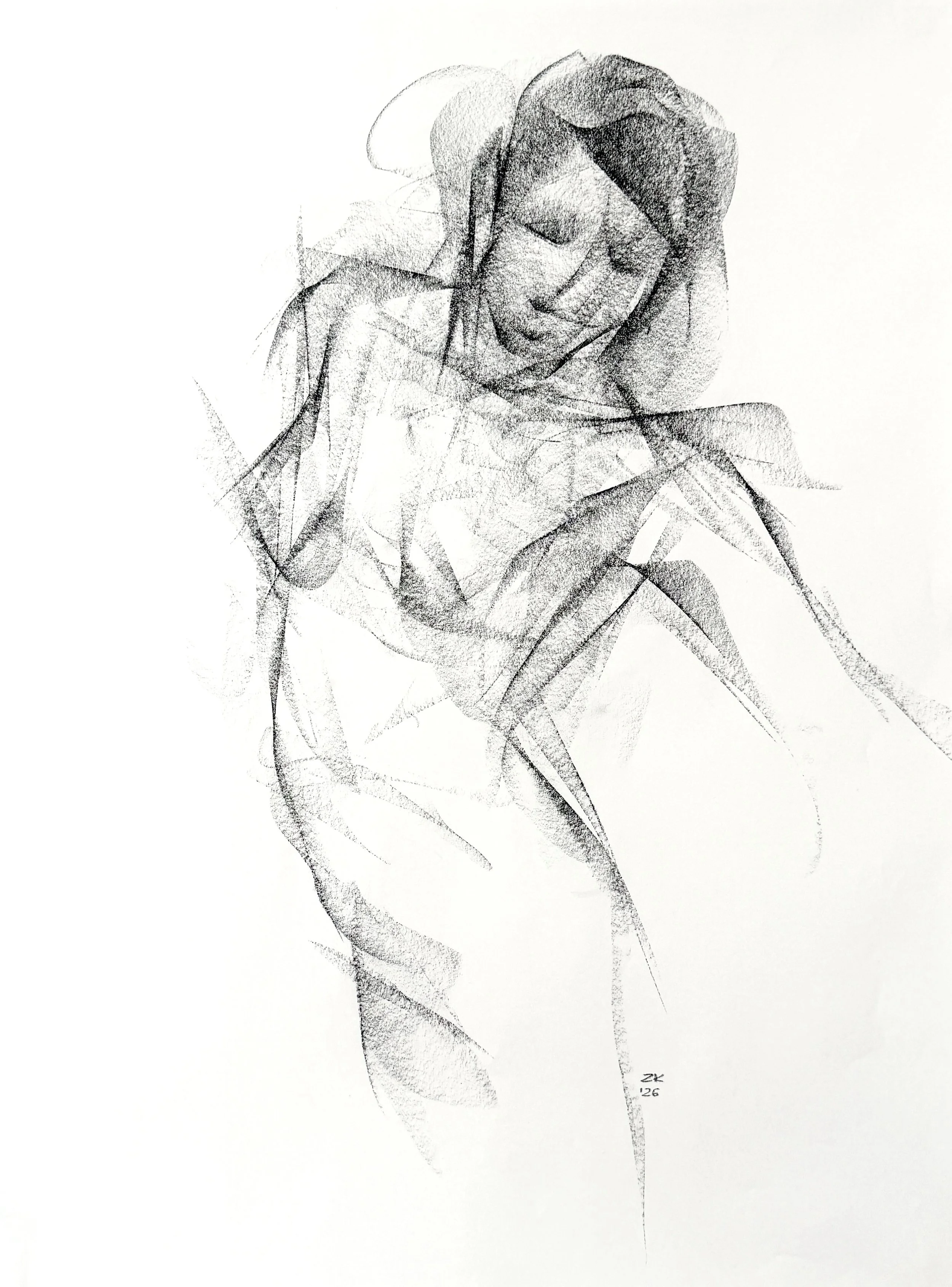 "Untitled"
Compressed charcoal on paper
18 x 24 in
2026