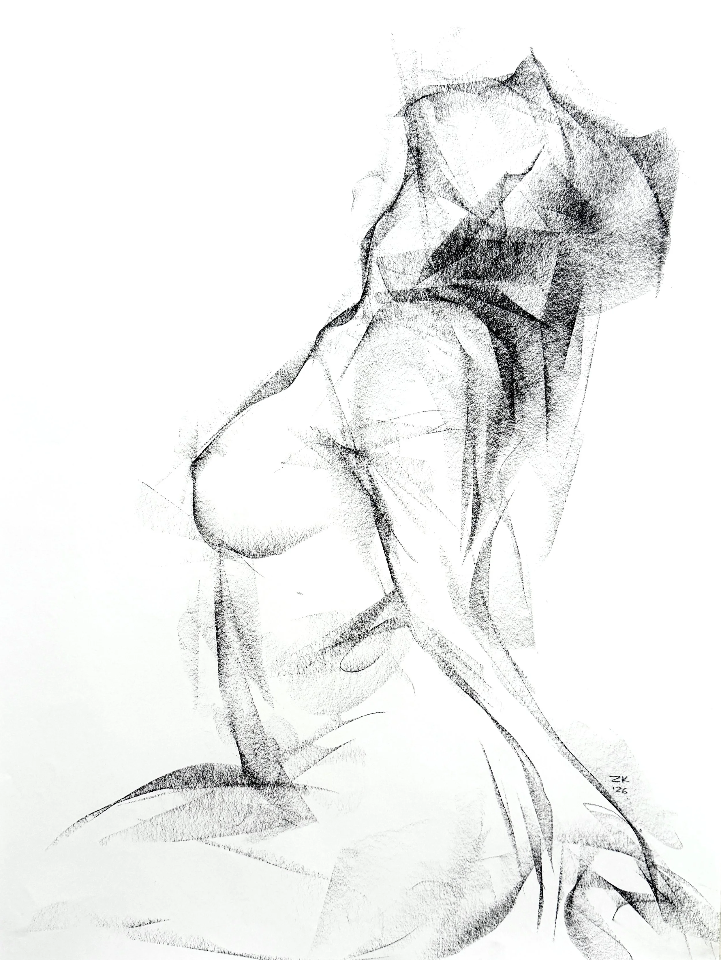 "Untitled"
Compressed charcoal on paper
18 x 24 in
2026