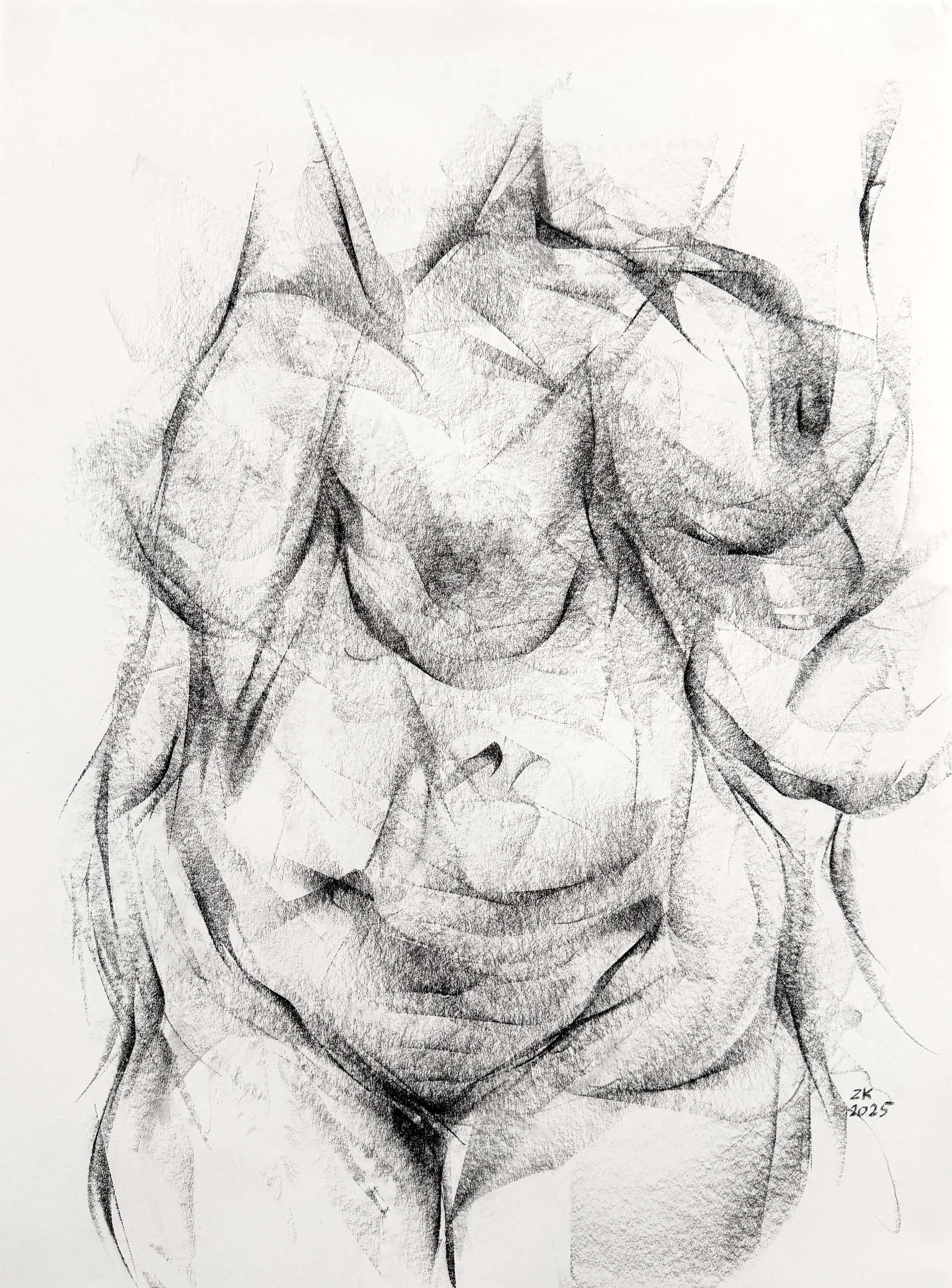 "Untitled"
Compressed charcoal on paper
18 x 24 in
2025