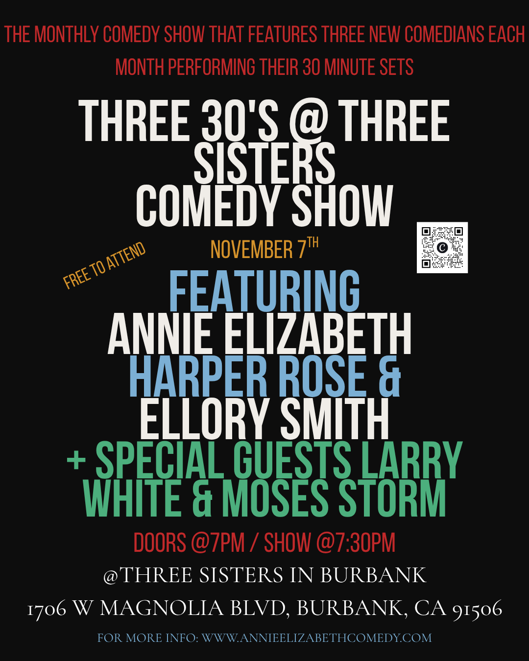 Three 30's @Three Sisters Coffee - NOVEMBER 7TH SHOW