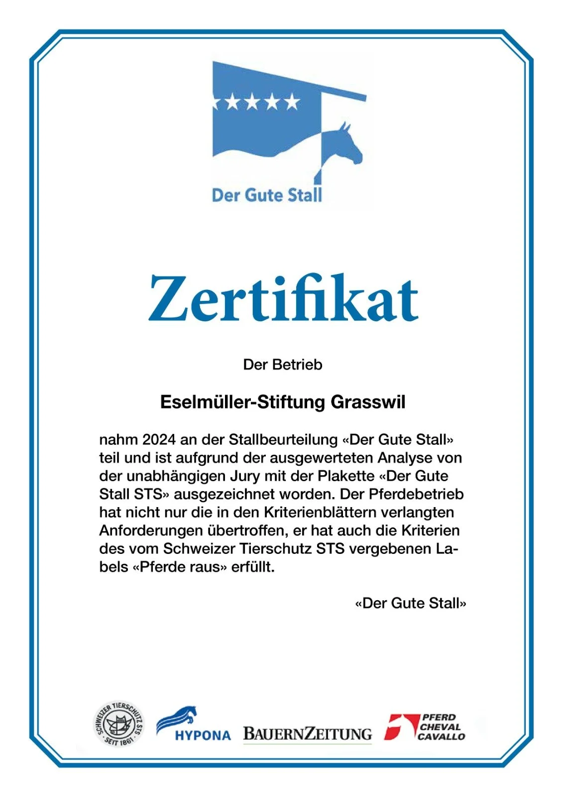 Zertifikat Der Gute Stall