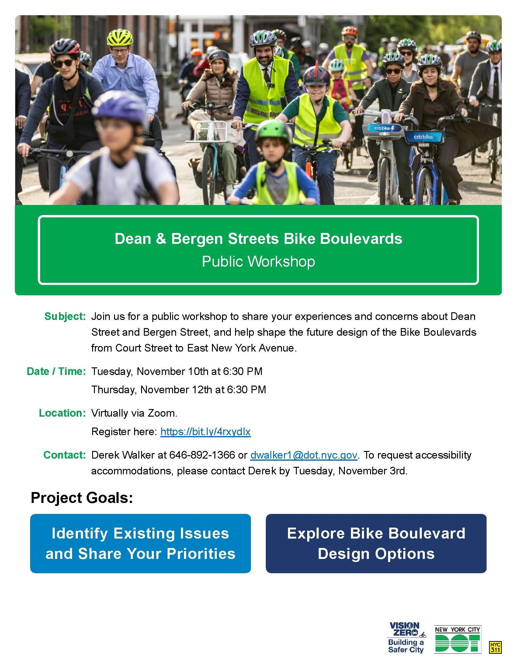 Dean & Bergen Streets Bike Boulevards Public Workshop
