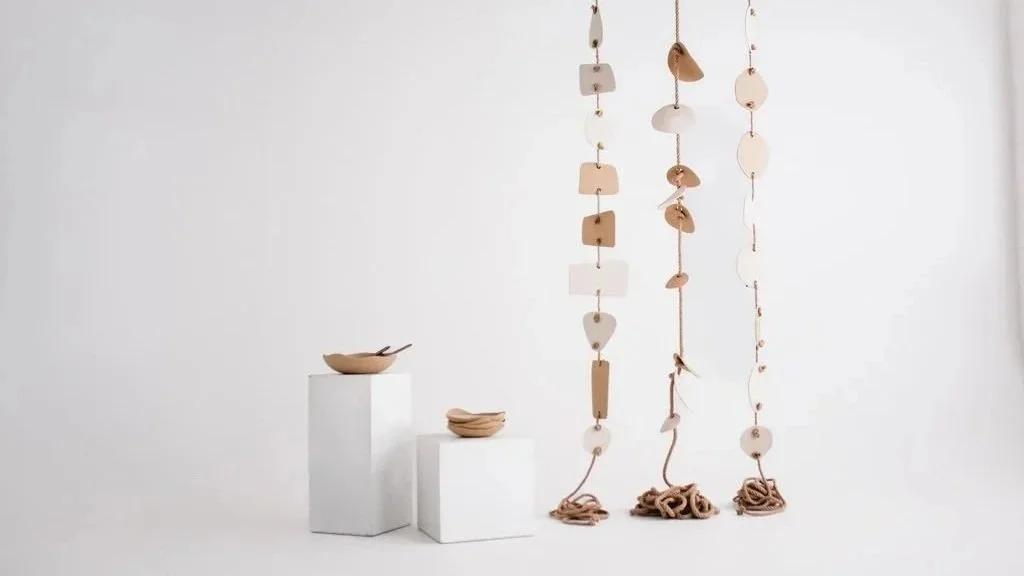 Ceramic art installation. Modern ceramic artwork.