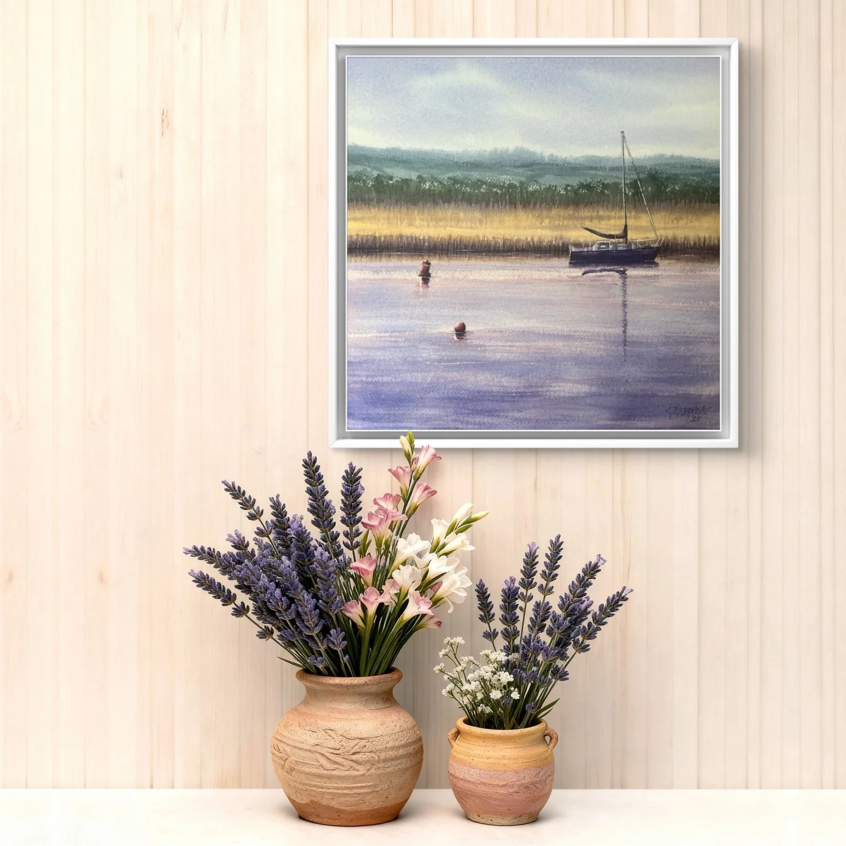 Calm at Topsham Framed on wall.jpg