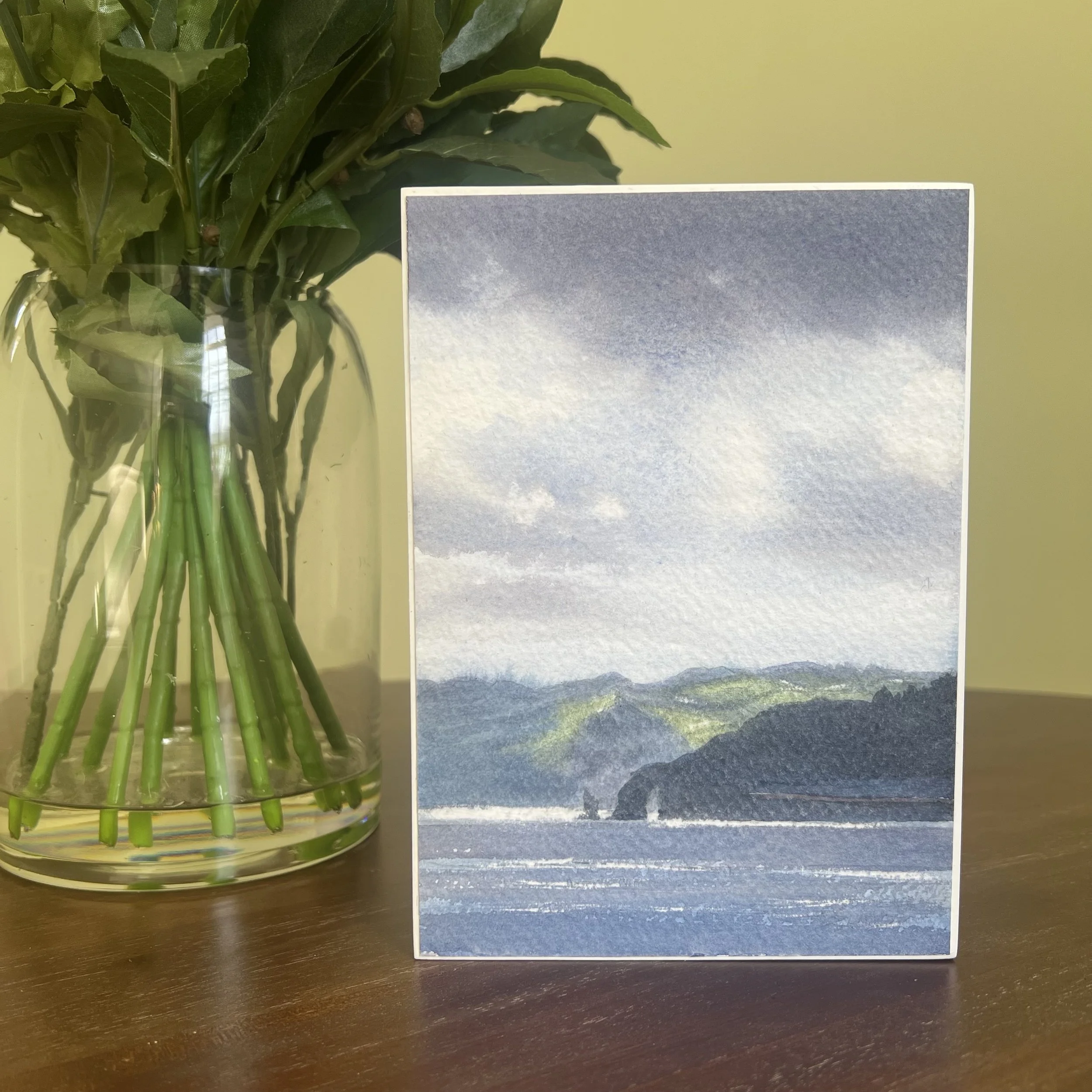 Sunlight Over Dawlish Rocks, Mini Original Painting