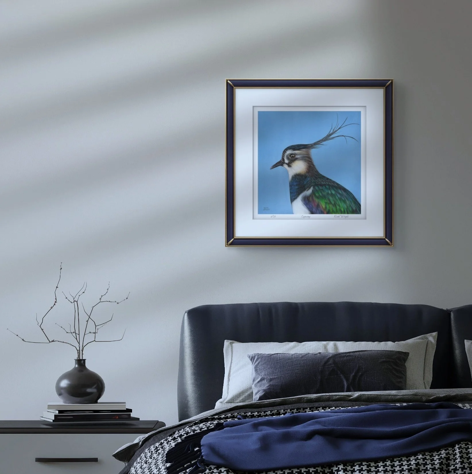 Lapwing Print Over Bed.jpg