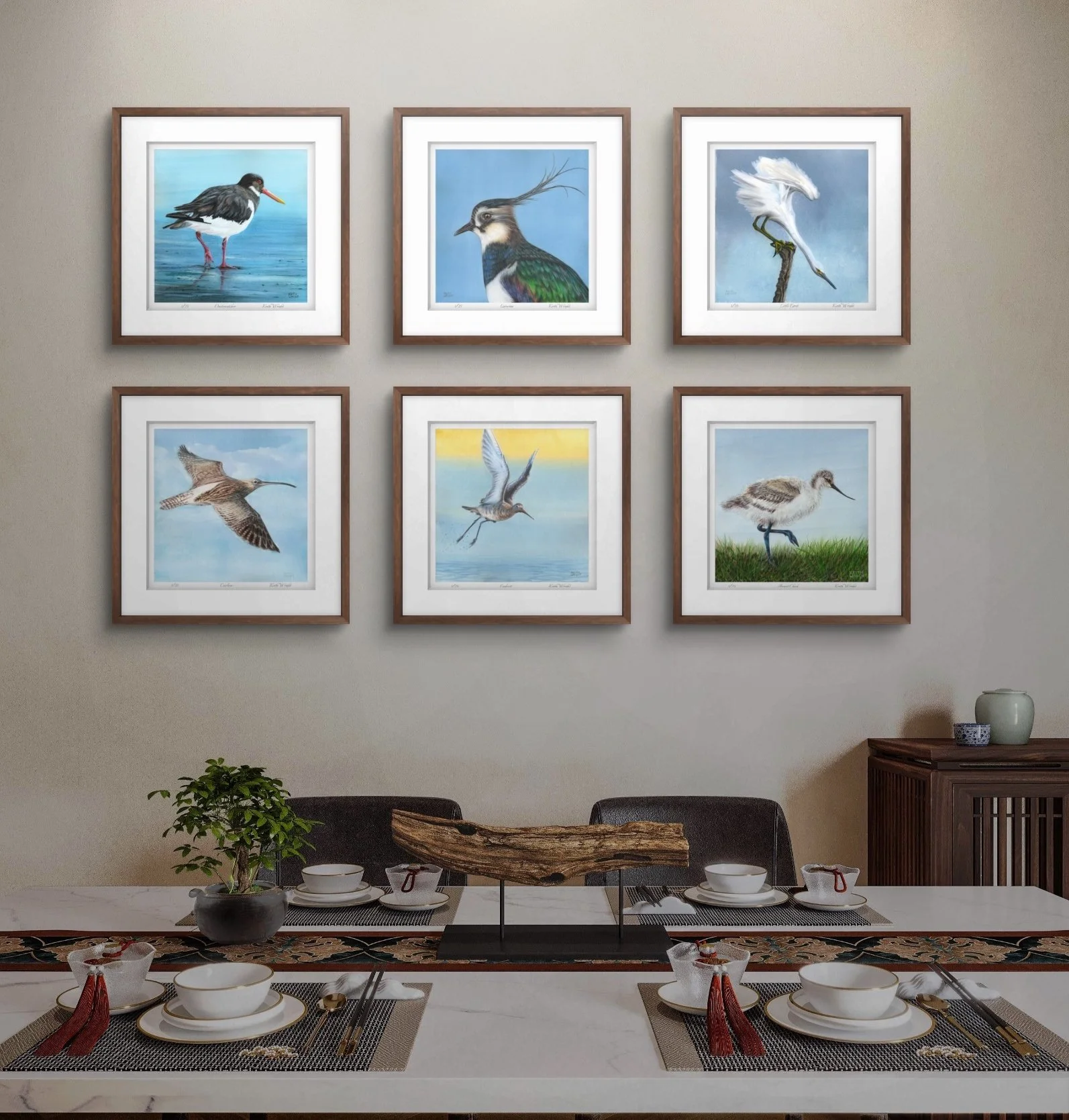 Exe Estuary Birds, Set of 6 Limited Edition Prints