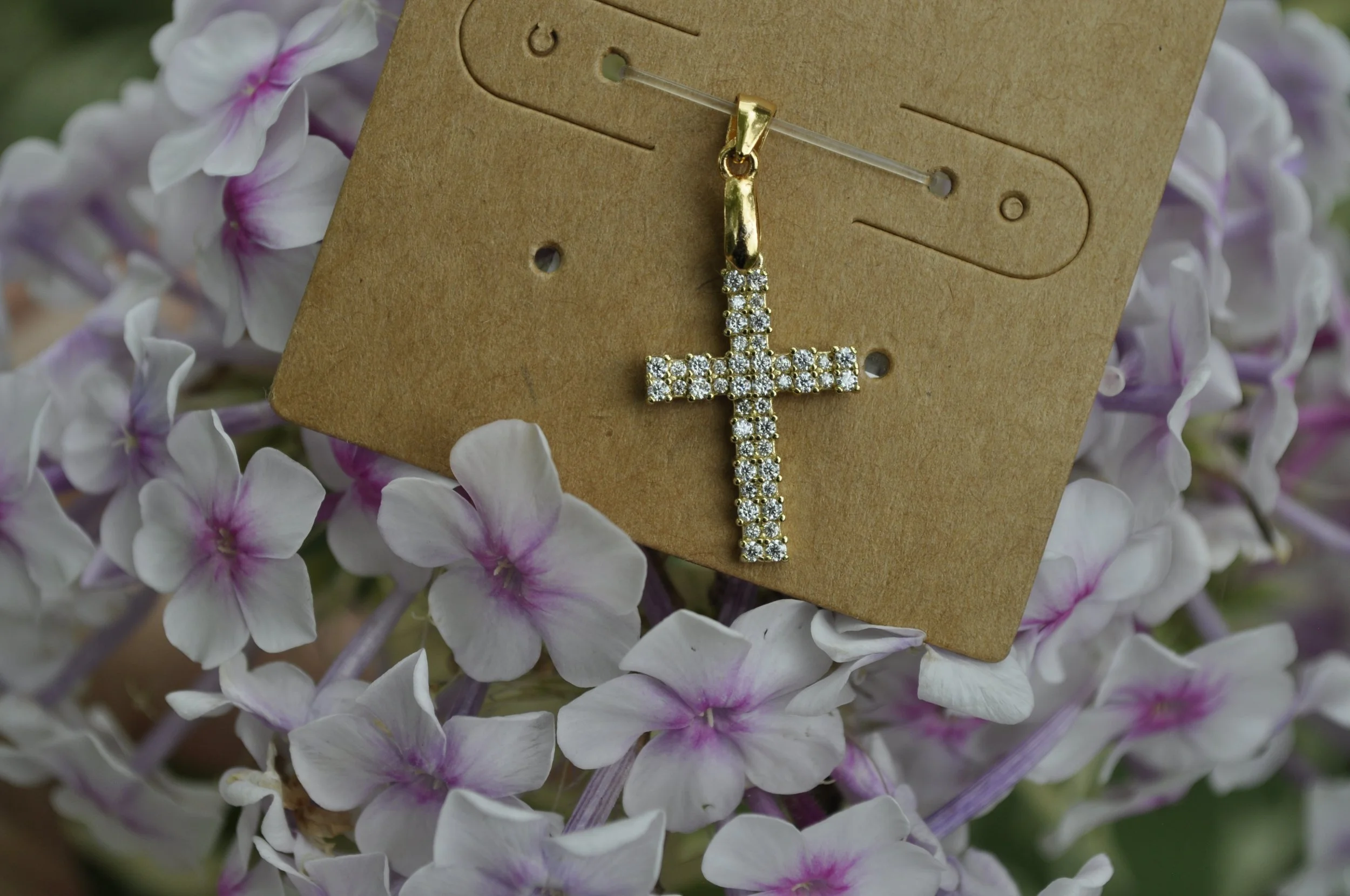 Moissanite Gemstone Cross Pendant