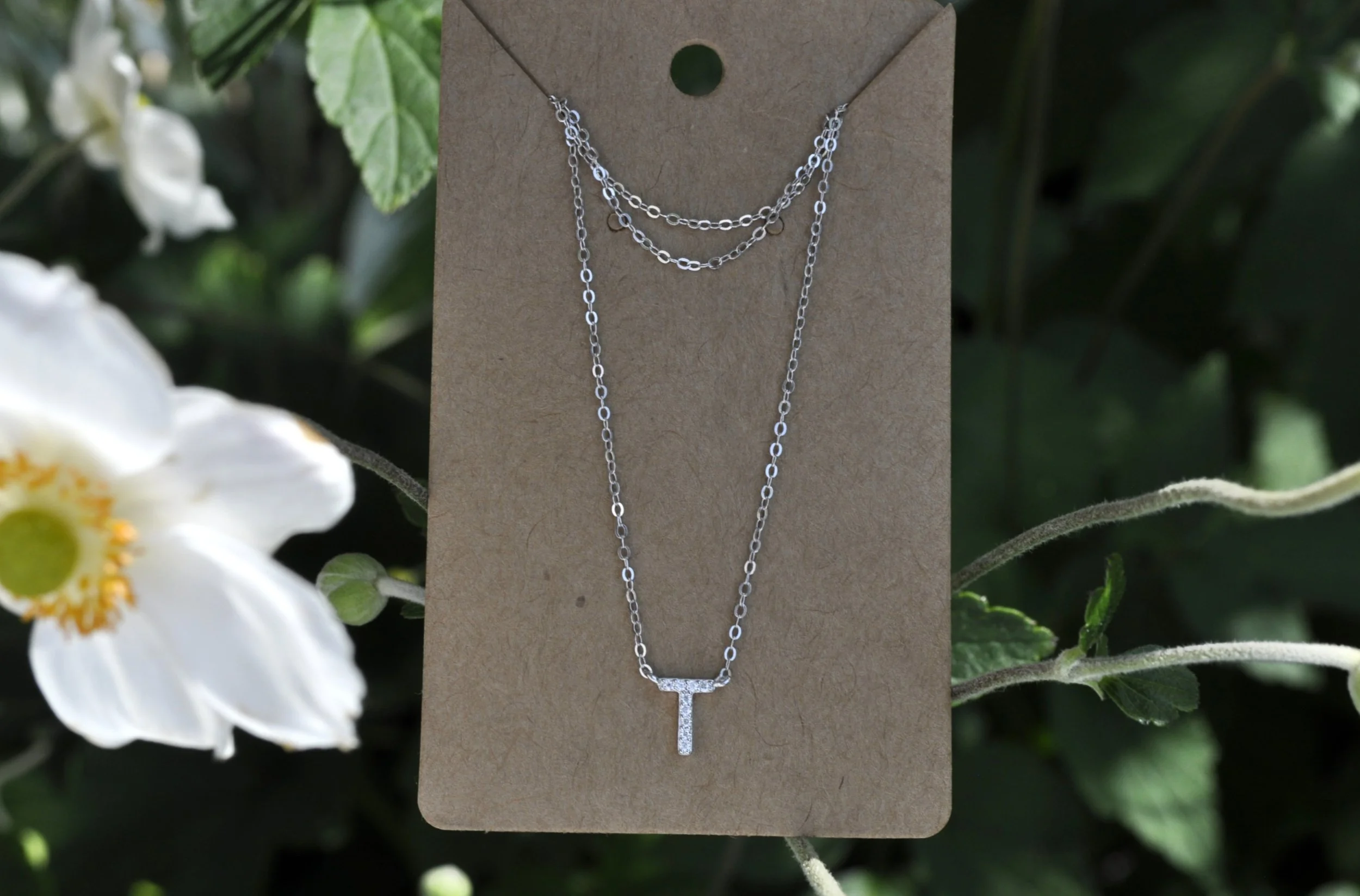 Moissanite "T" Gemstone Necklace