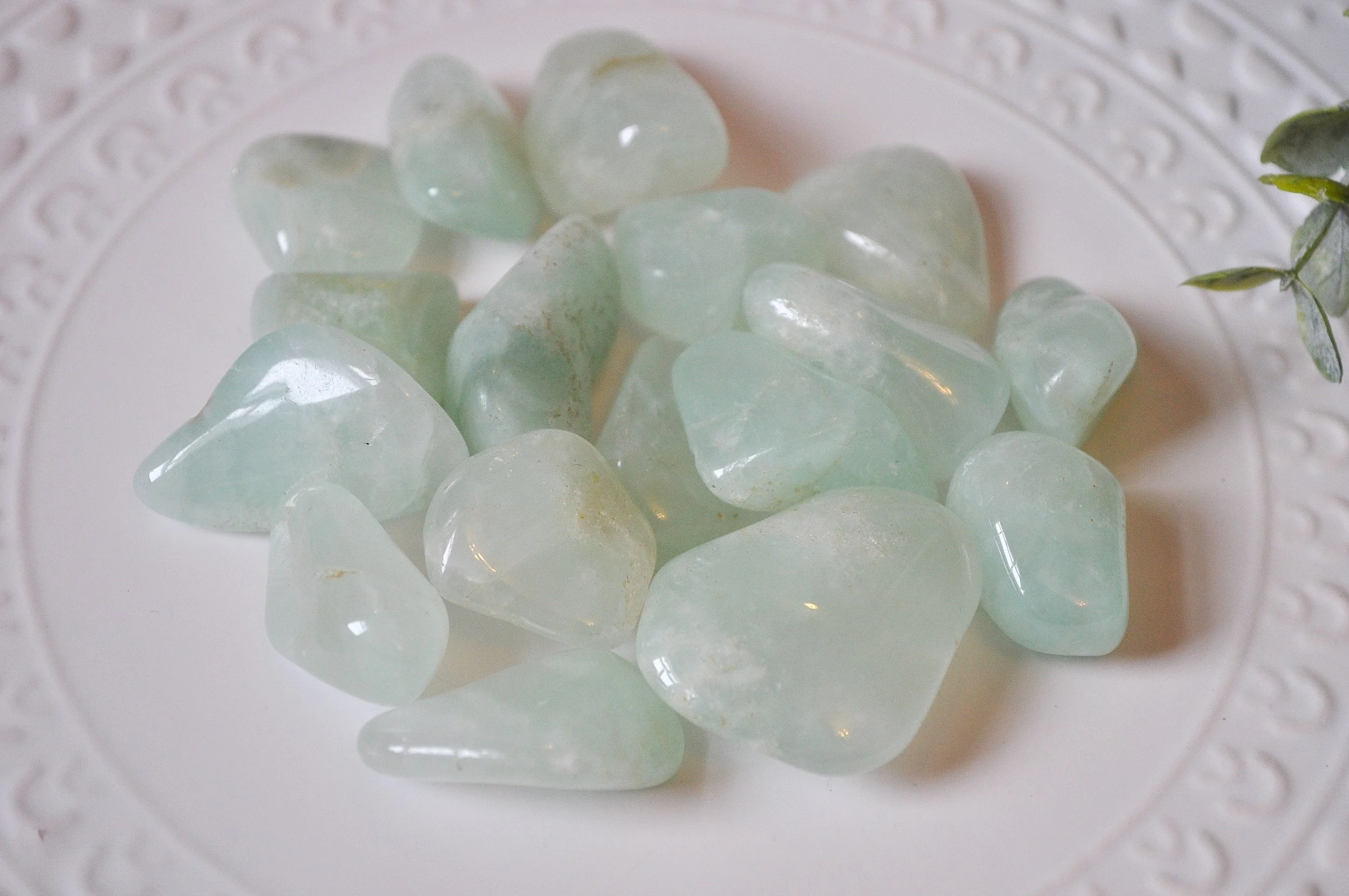 Prehnite Tumbled Gemstones