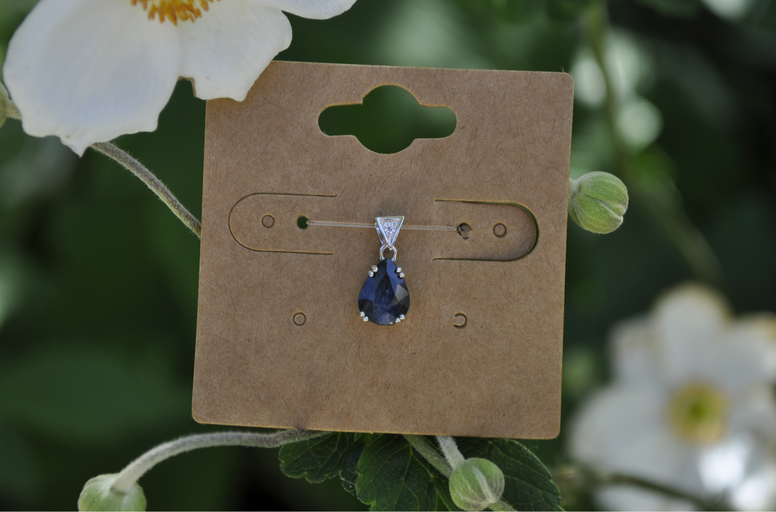 Sapphire & Zircon Gemstone Pendant