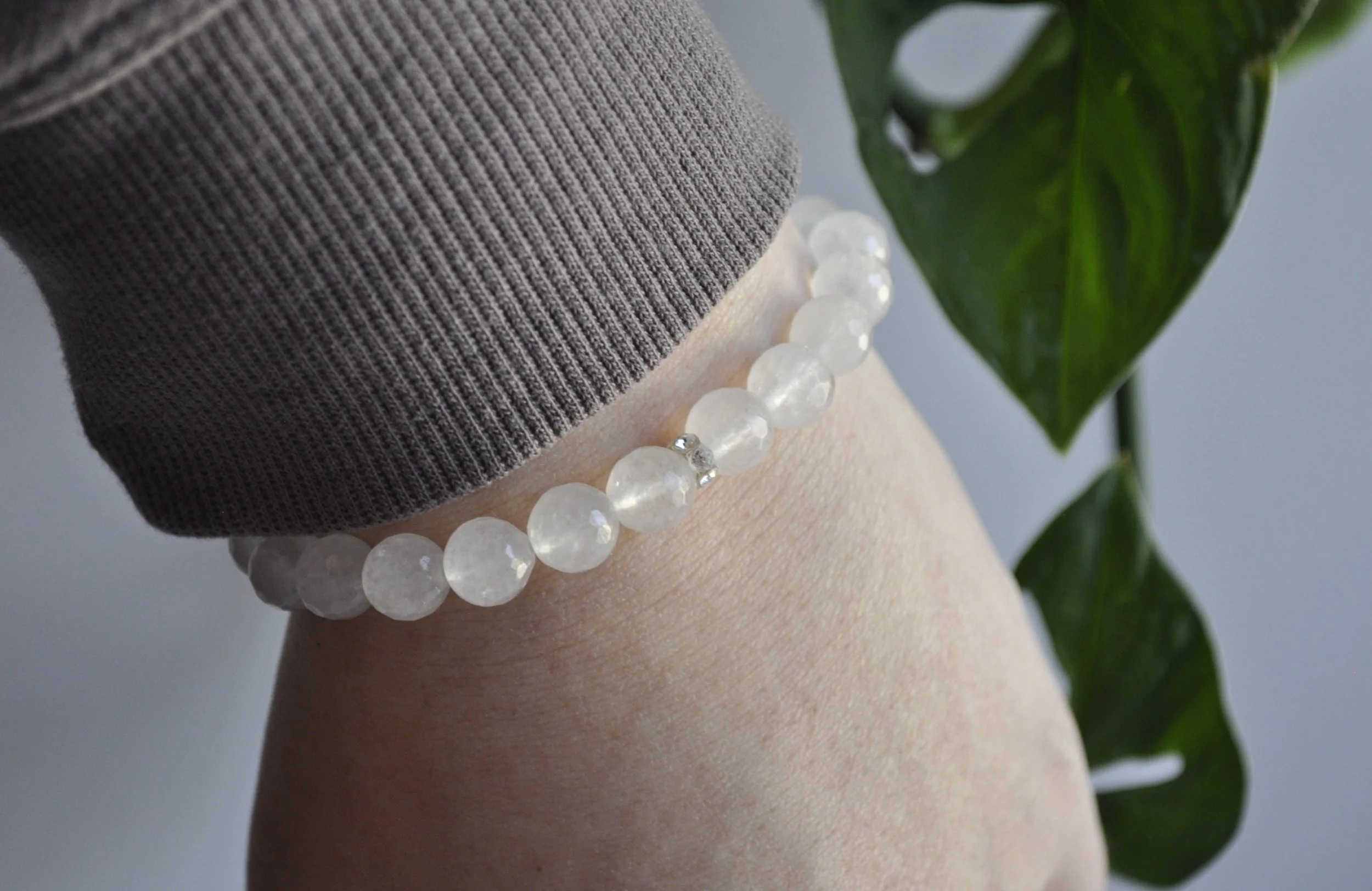 White Jade Gemstone Bracelet