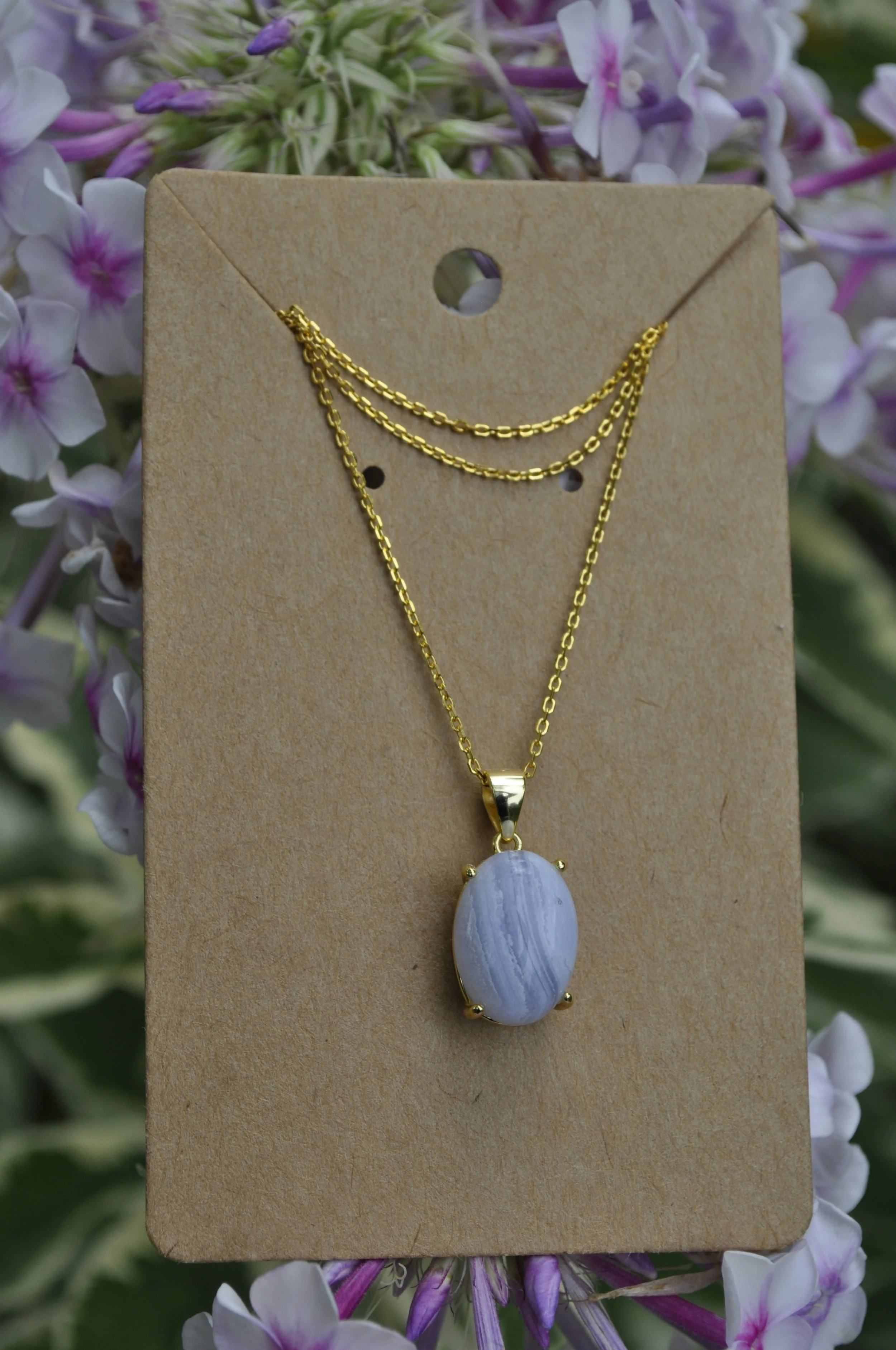 Blue Lace Agate Necklace, Agate Necklace, Necklace near me, Gemstone jewelry near me, Lace Agate near me Tavistock