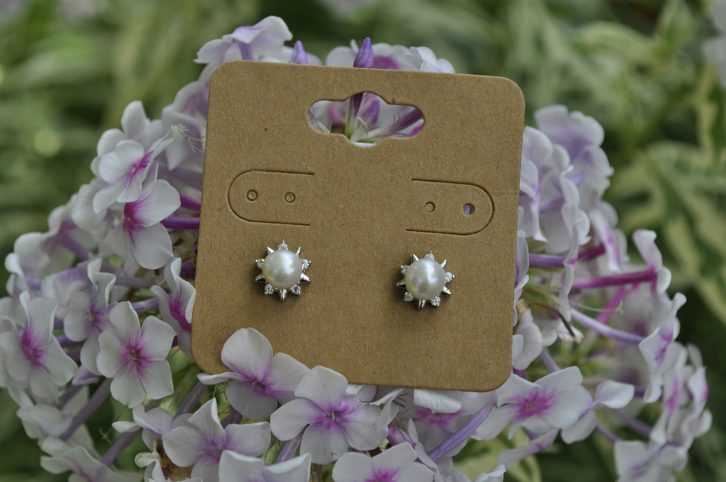 Freshwater Pearl & Zircon Earrings