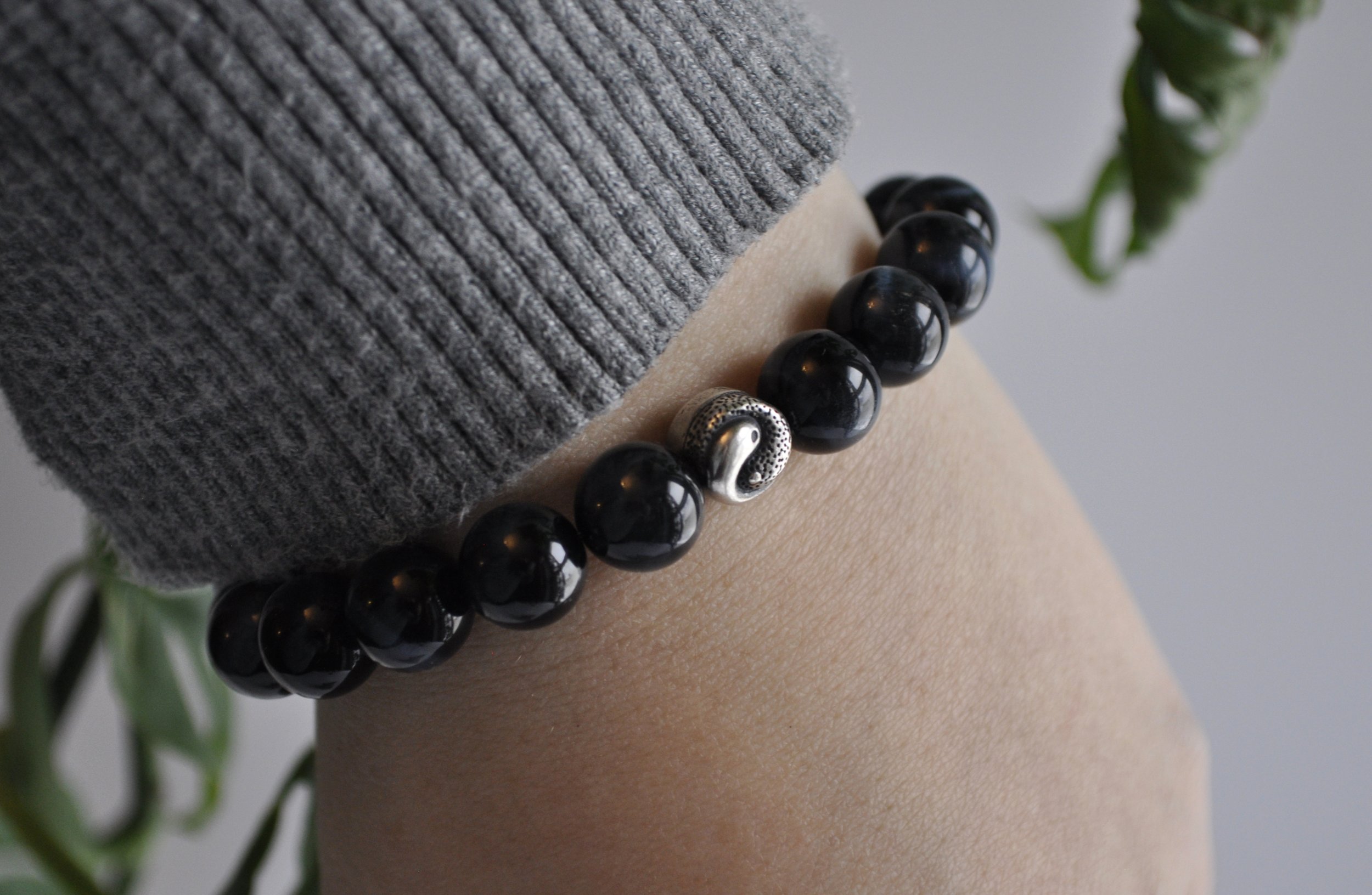 Hawks Eye/Blue Tigers Eye Gemstone Bracelet