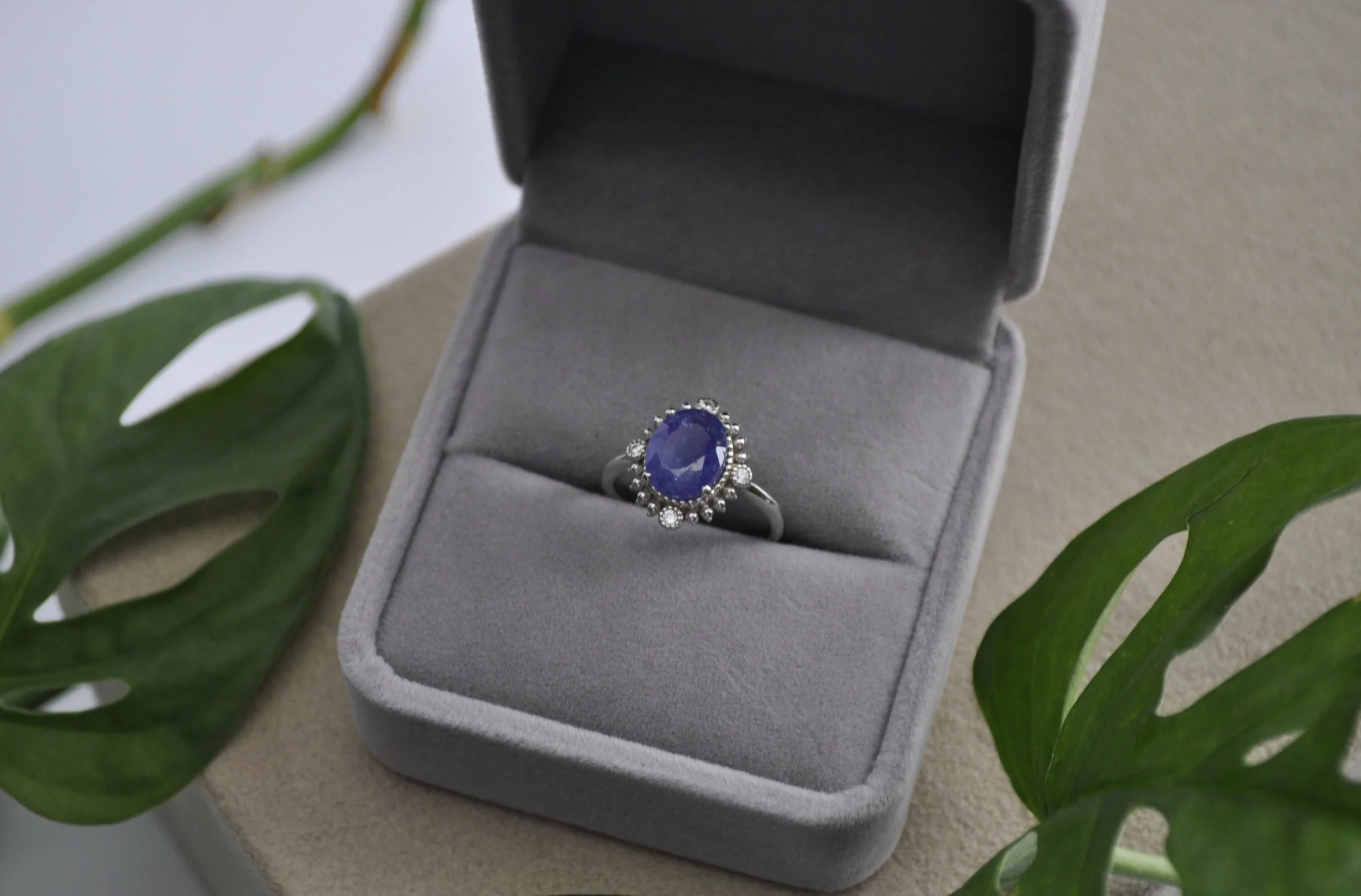 Tanzanite & Zircon Gemstone Ring
