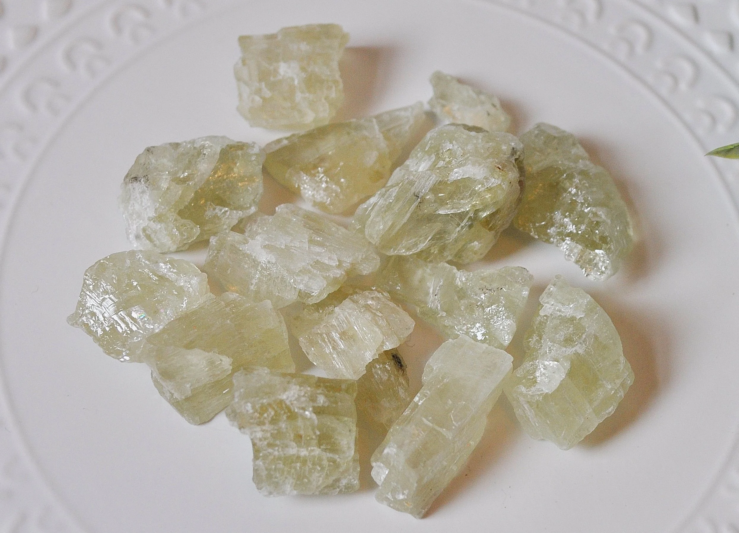 Hiddenite Raw Crystal Chunks