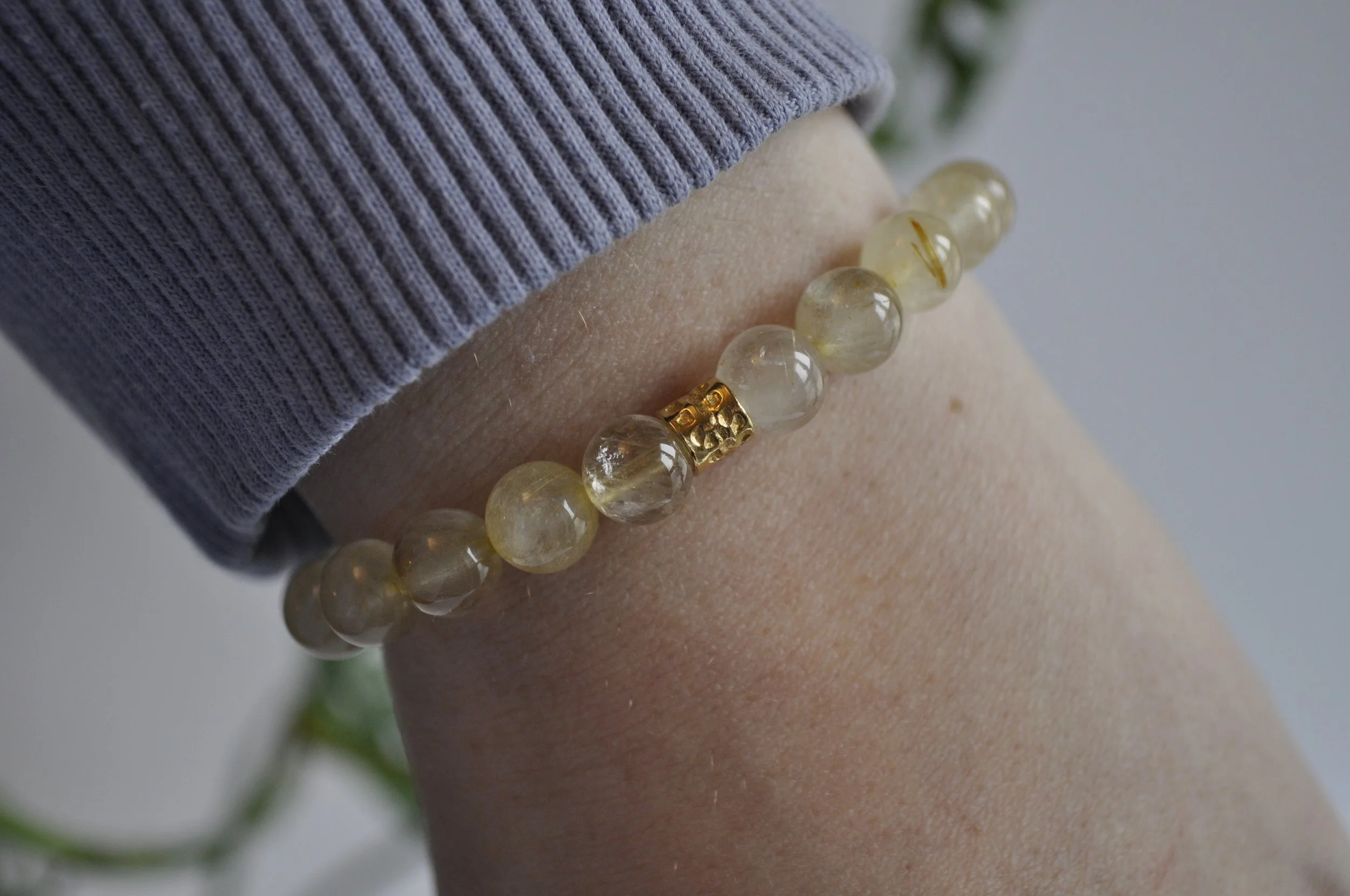 Golden Rutile Quartz Gemstone Bracelet