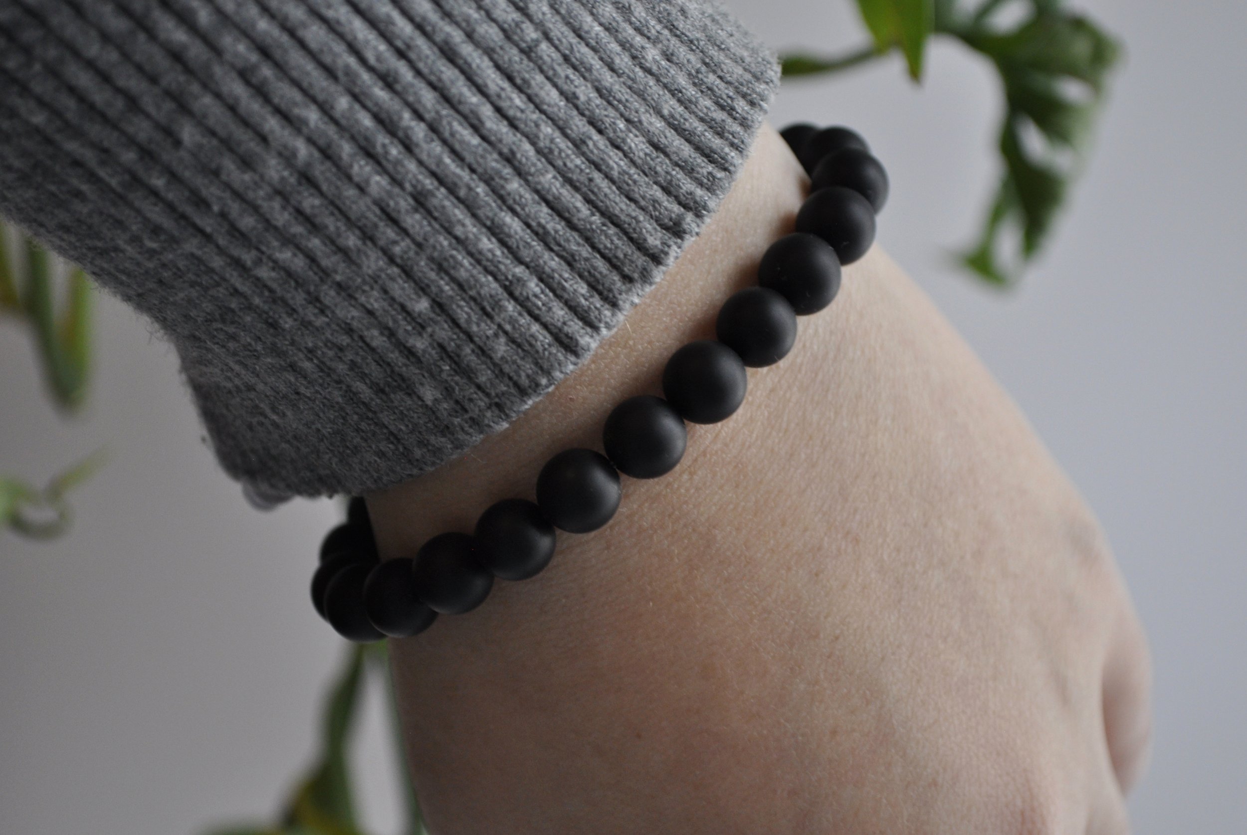 Matte Black Onyx Gemstone Bracelet