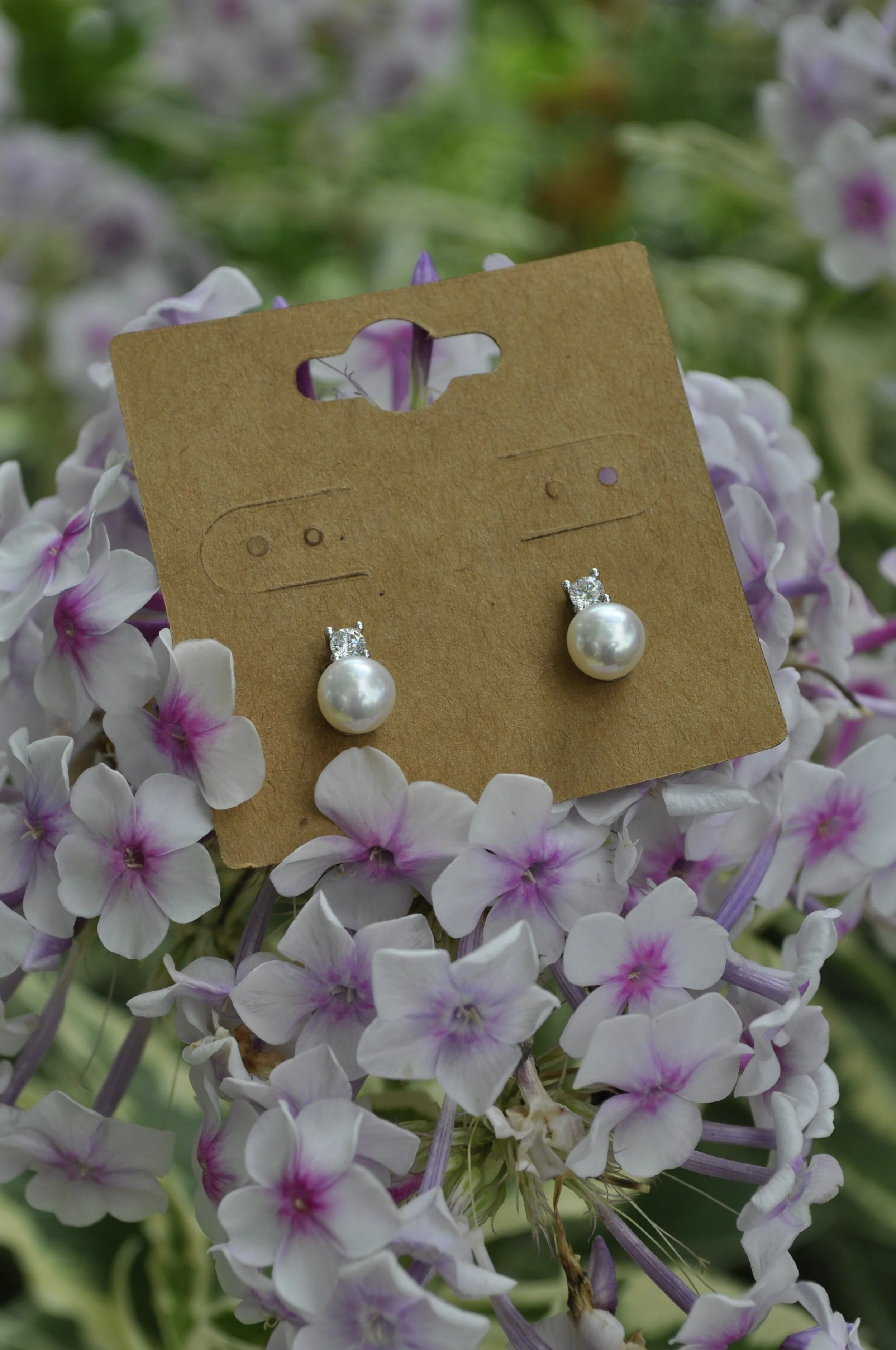 Freshwater Pearl & Zircon Earrings
