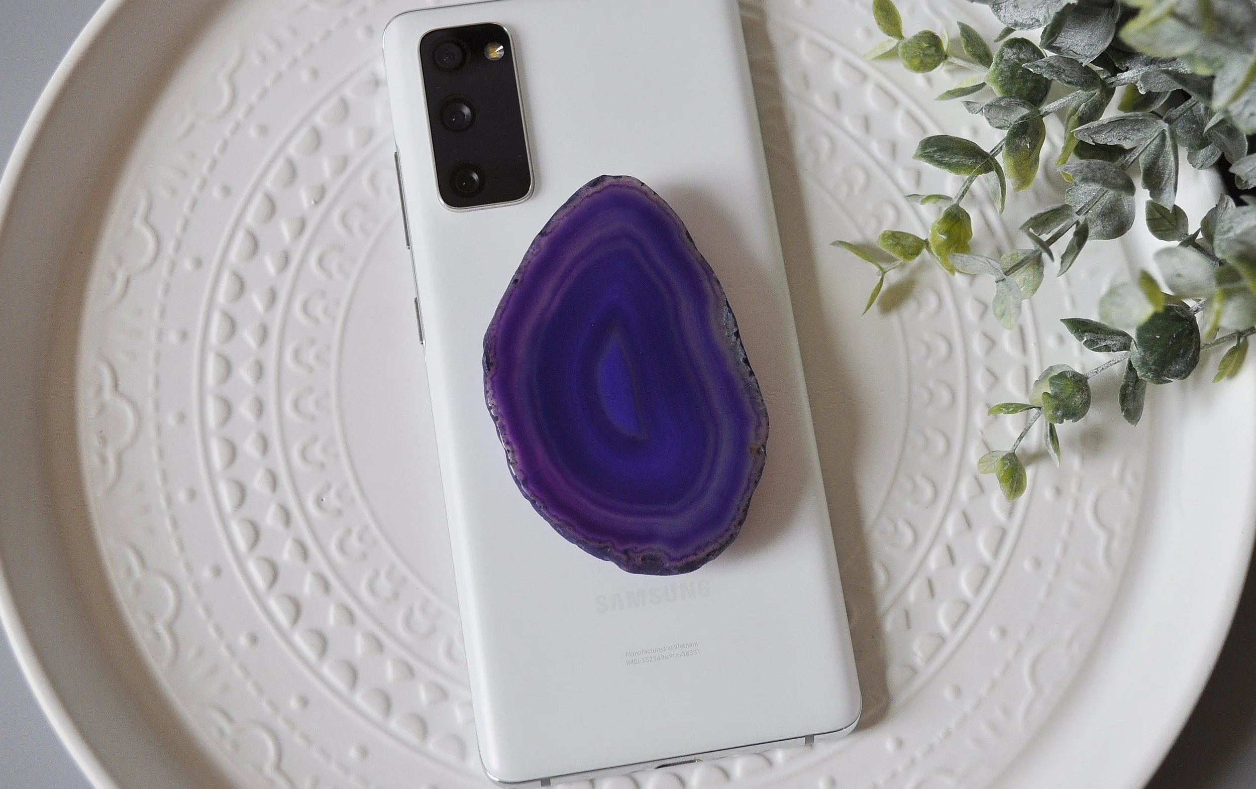 Purple Agate Cell Phone Pop Socket