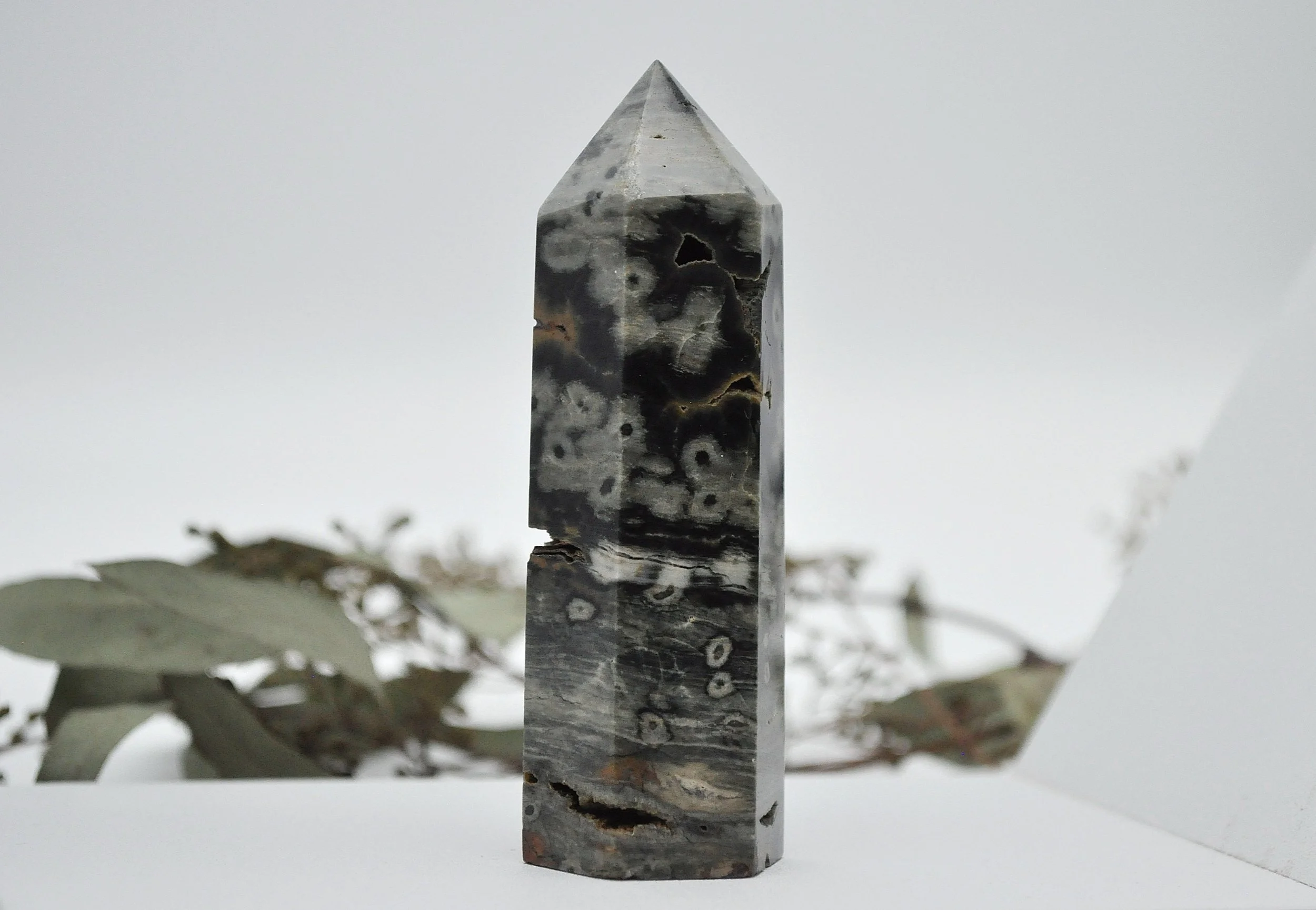 Bubble Ocean Jasper Crystal Tower