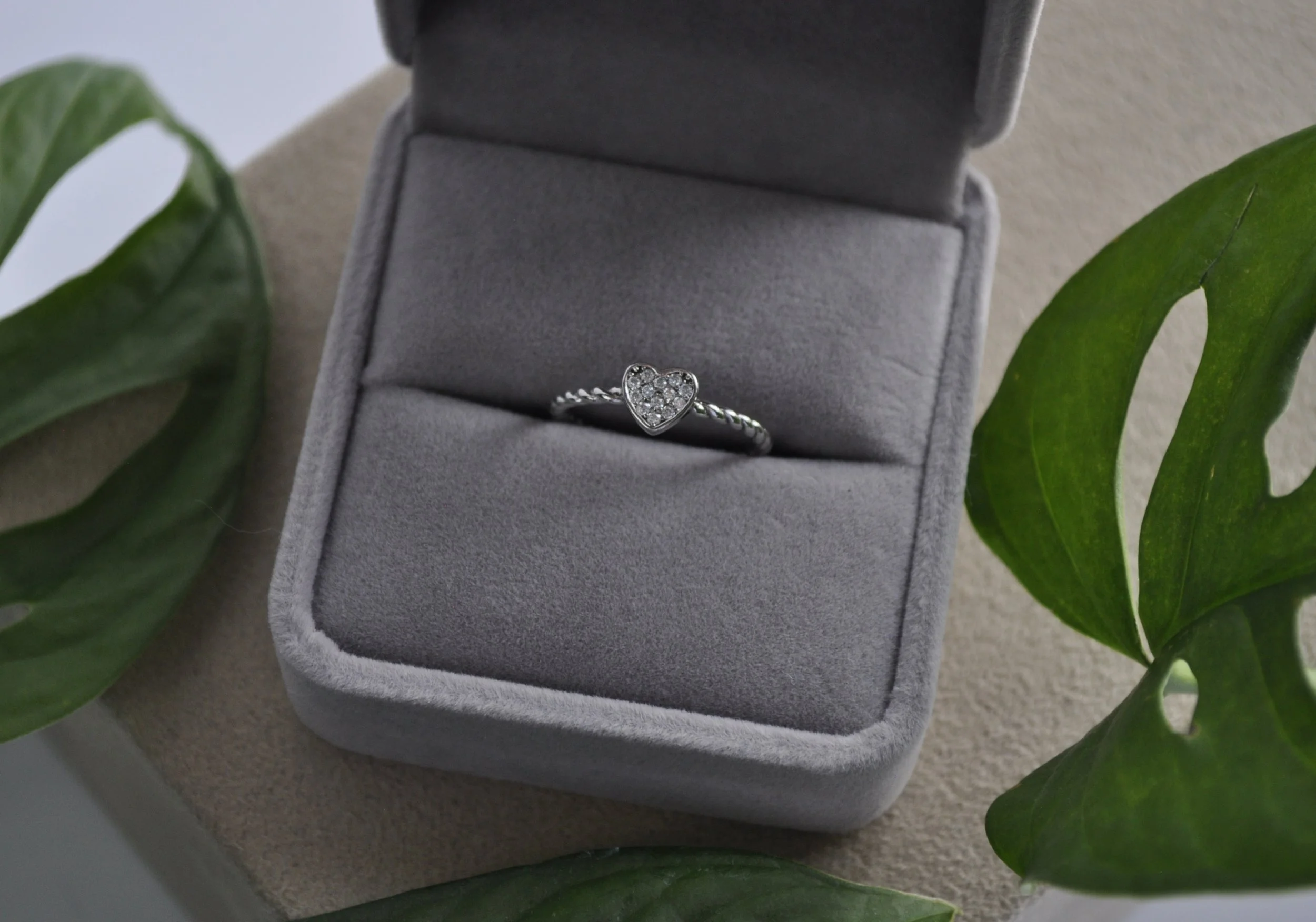 Moissanite Heart Gemstone Rings