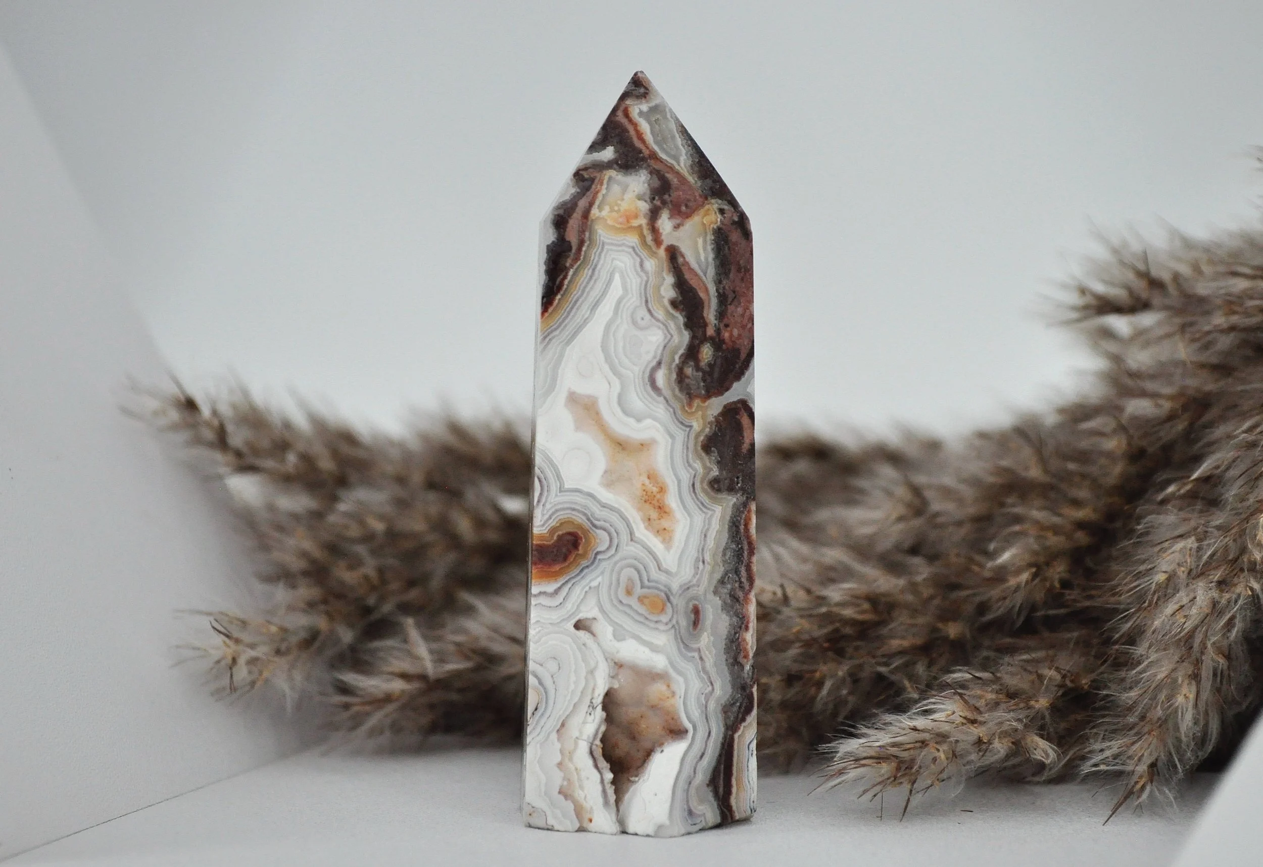 Crazy Lace Agate (Mexican Agate) Crystal Tower