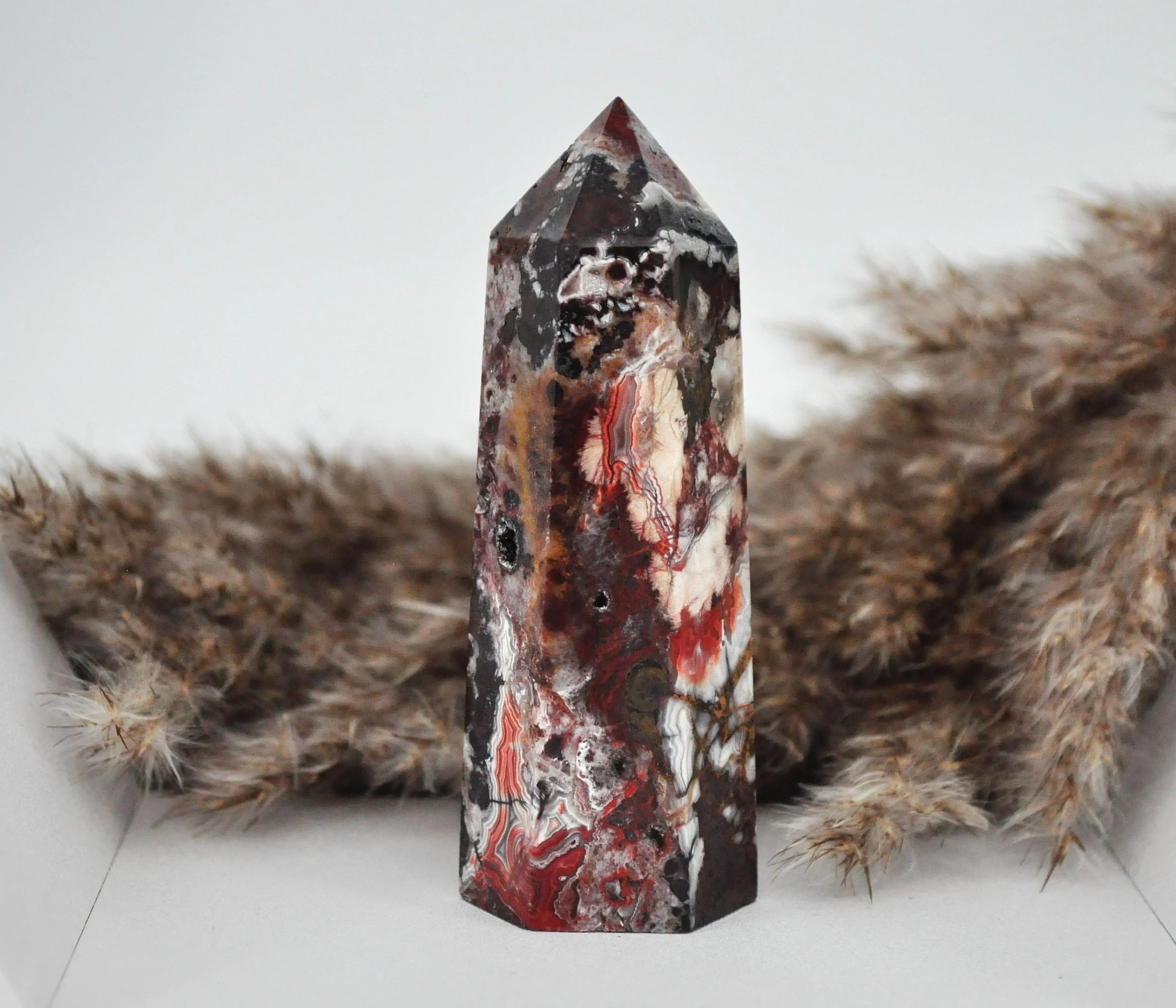 Crazy Lace Agate (Mexican Agate) Crystal Tower