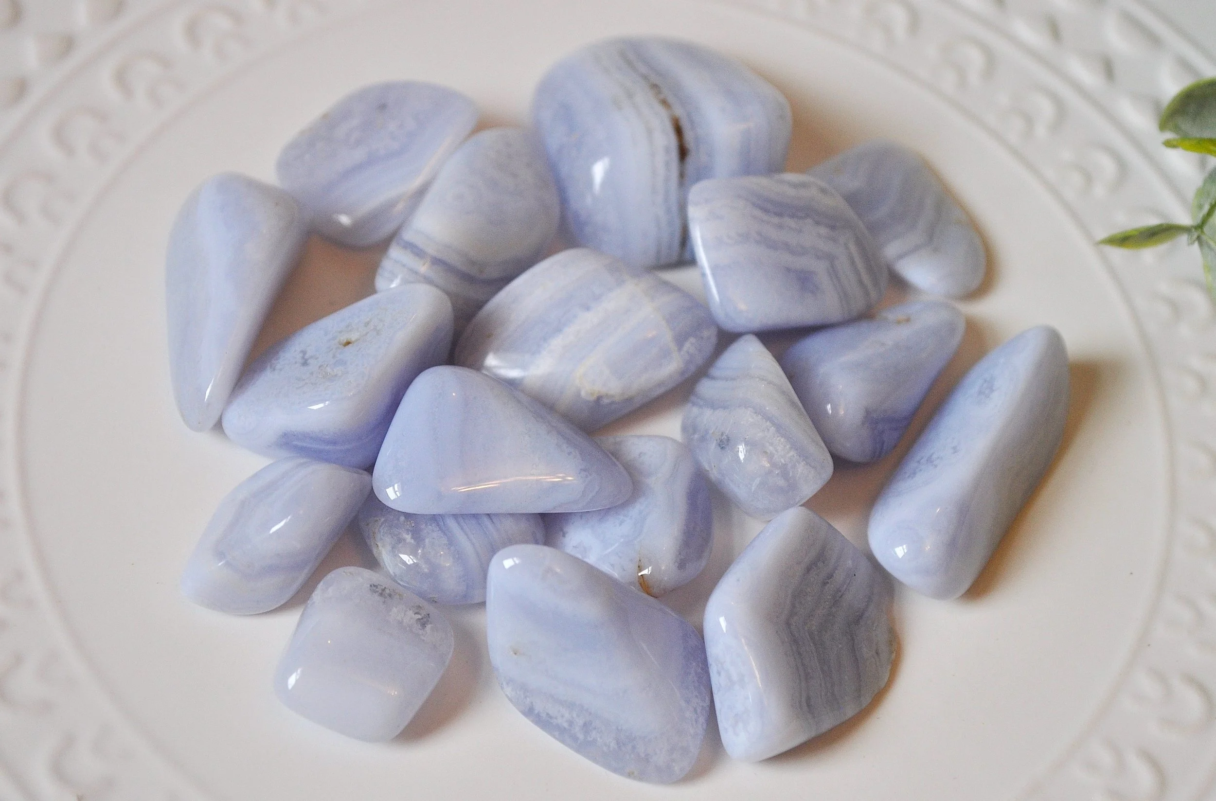 Blue Lace Agate Tumbled Gemstones