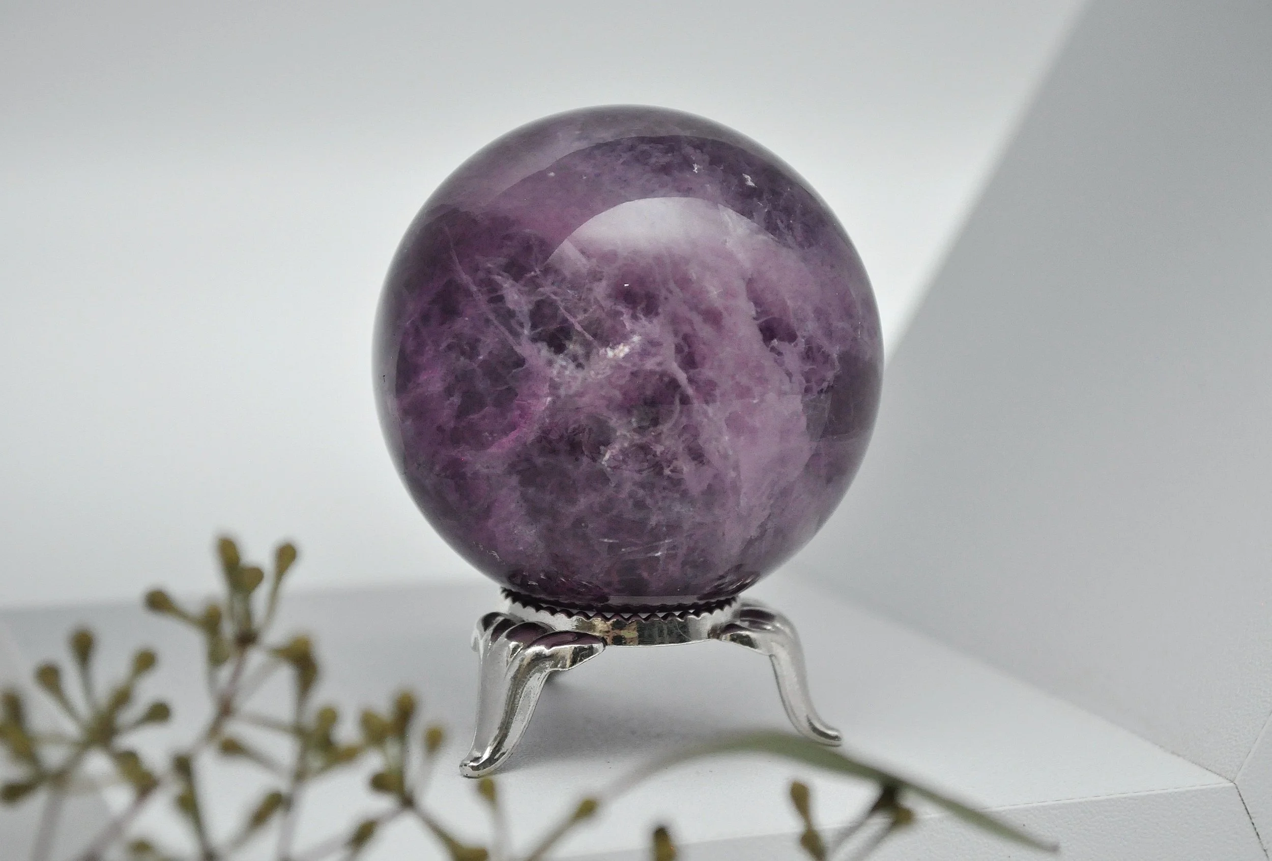 Purple Fluorite Crystal Sphere