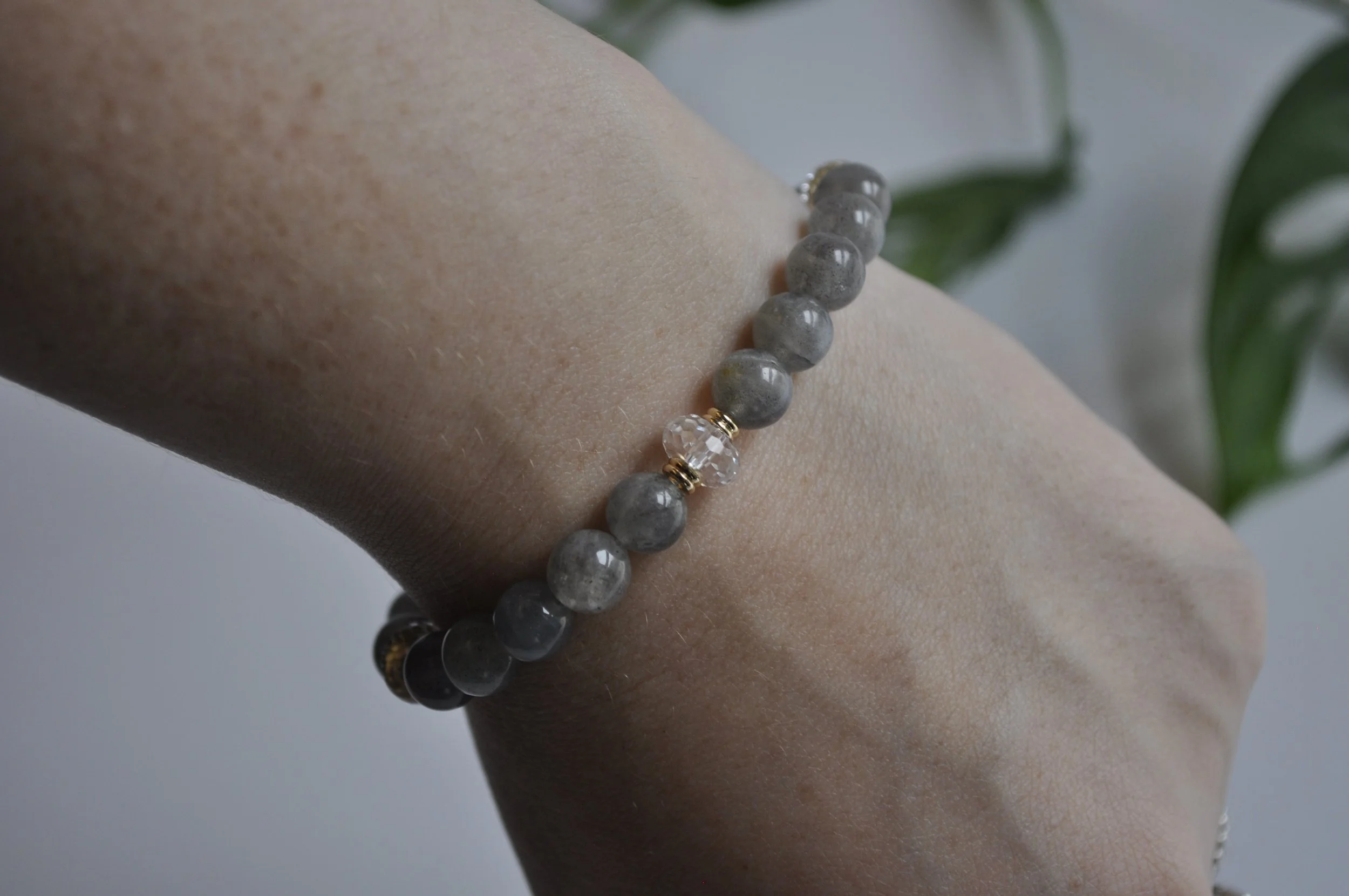 Labradorite & Clear Quartz Gemstone Bracelet