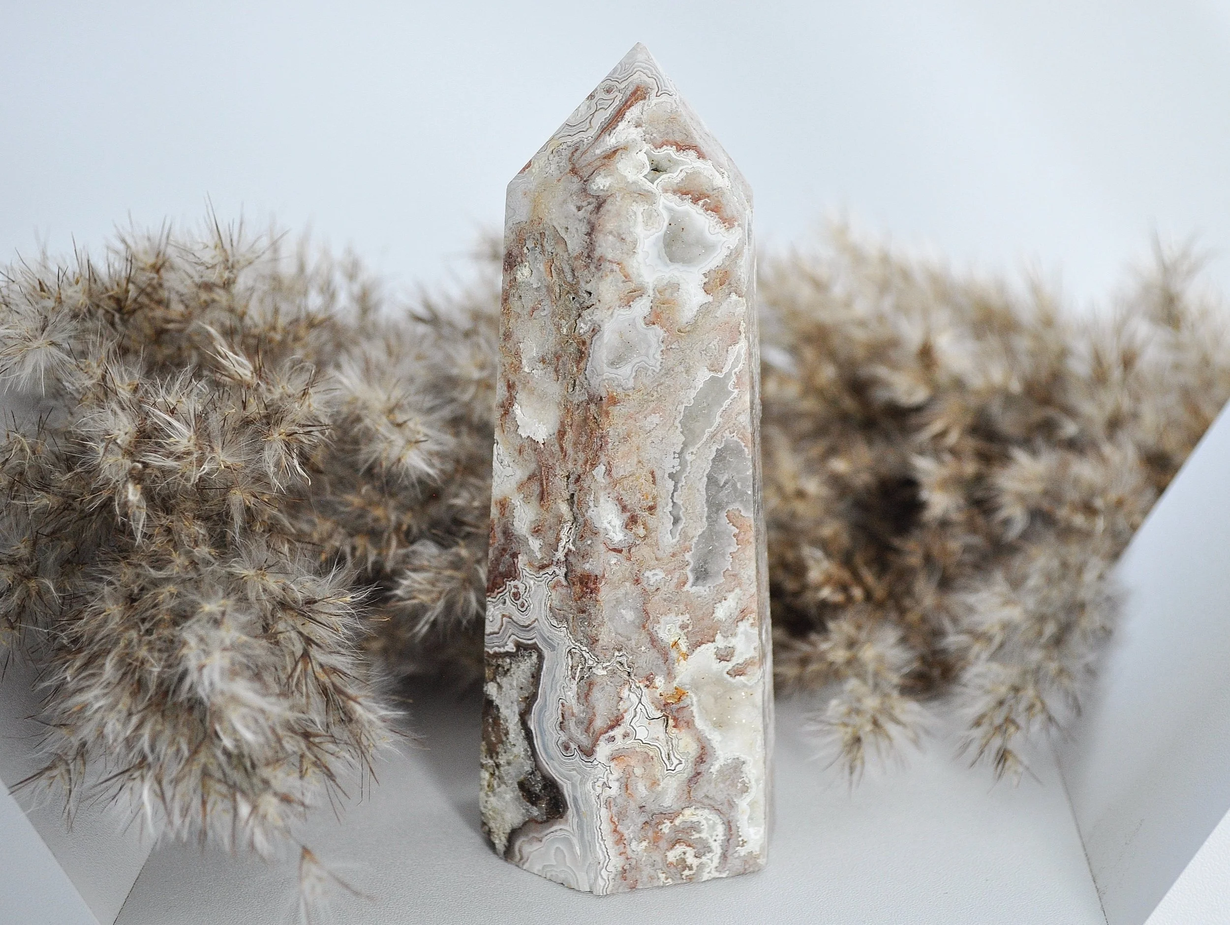 Crazy Lace Agate (Mexican Agate) Crystal Tower