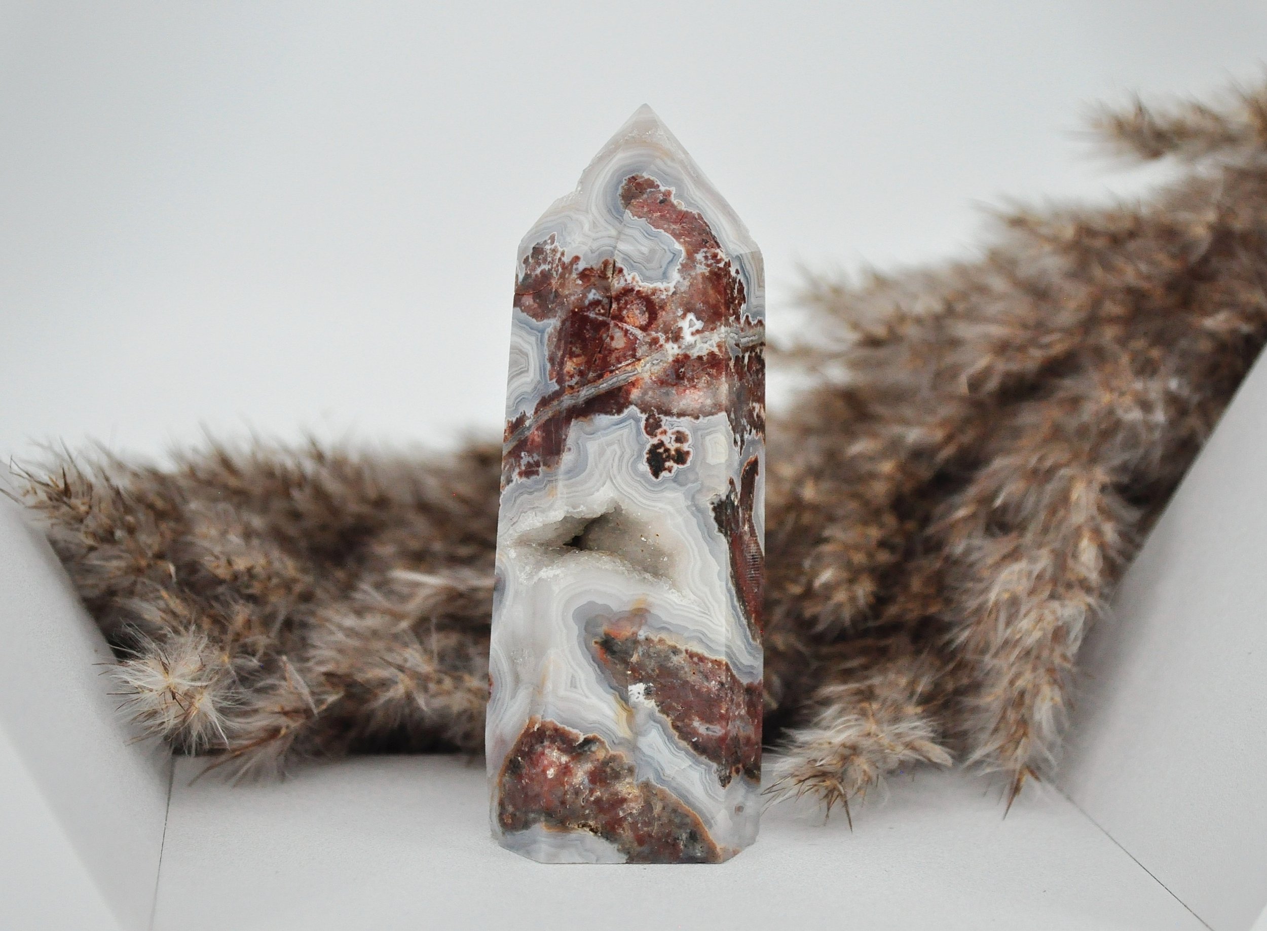 Crazy Lace Agate (Mexican Agate) Crystal Tower