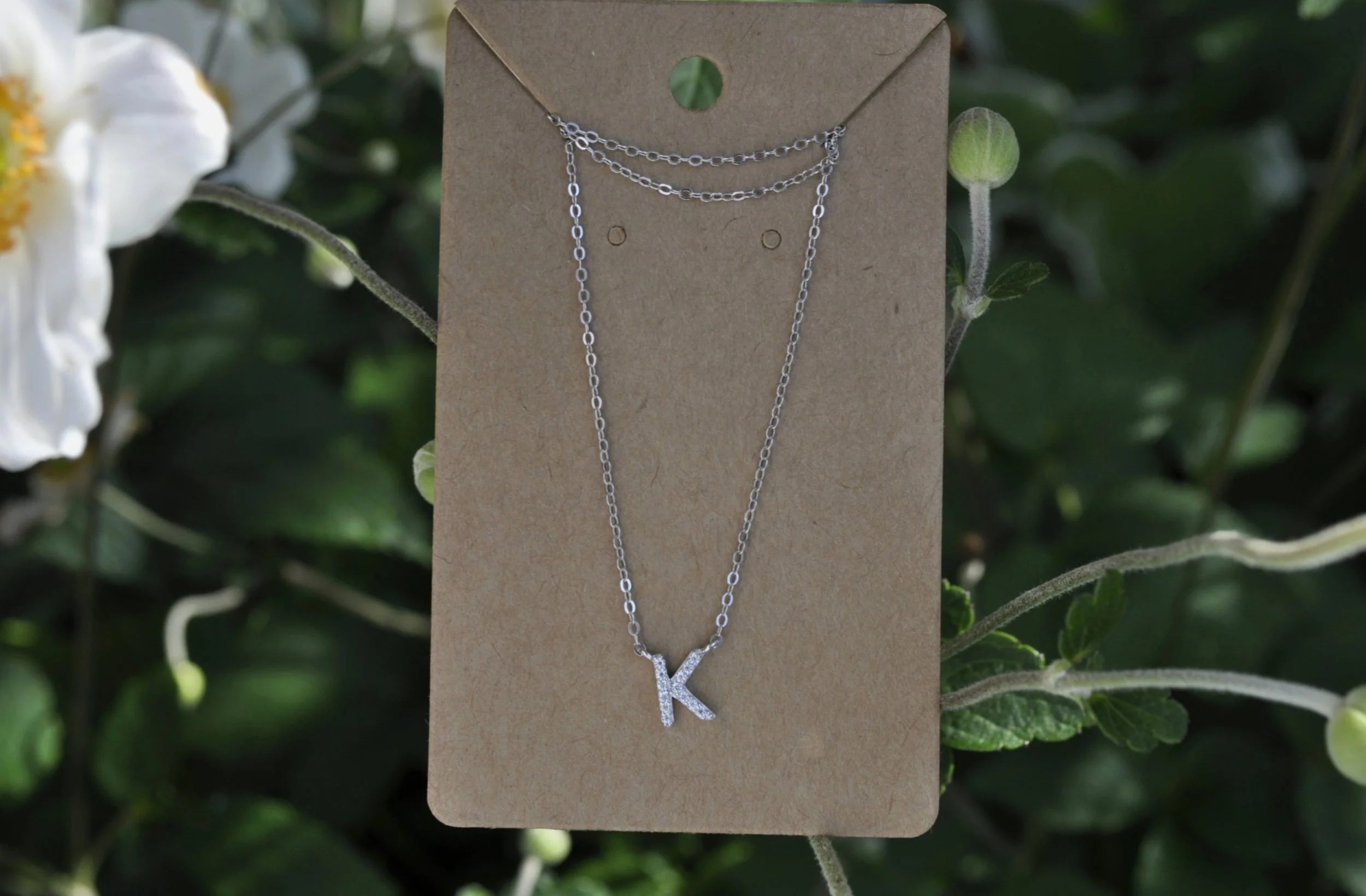 Moissanite "K" Gemstone Necklace