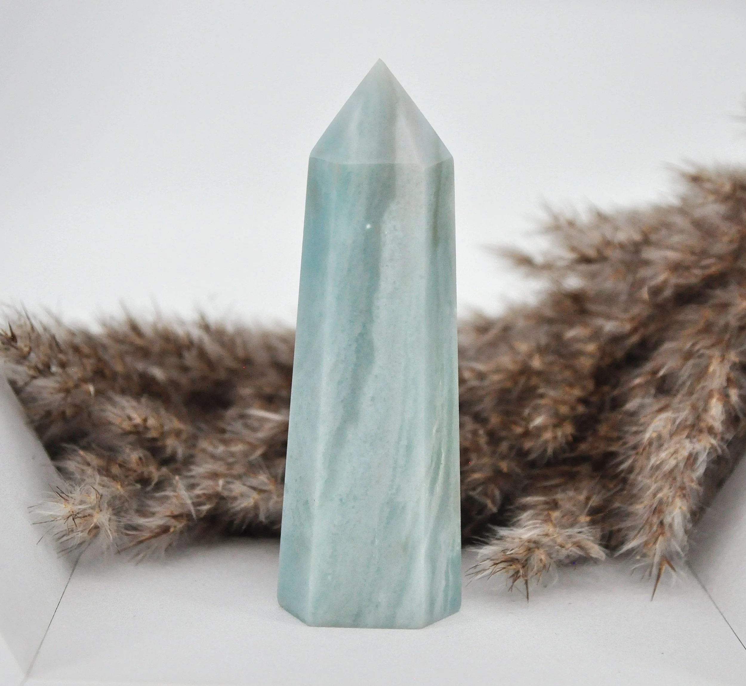 Sky Blue Opal Crystal Tower