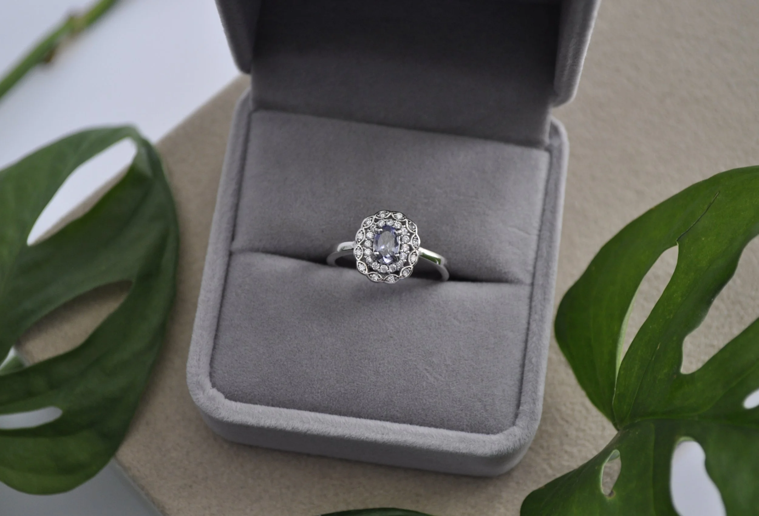 Tanzanite & Zircon Gemstone Ring