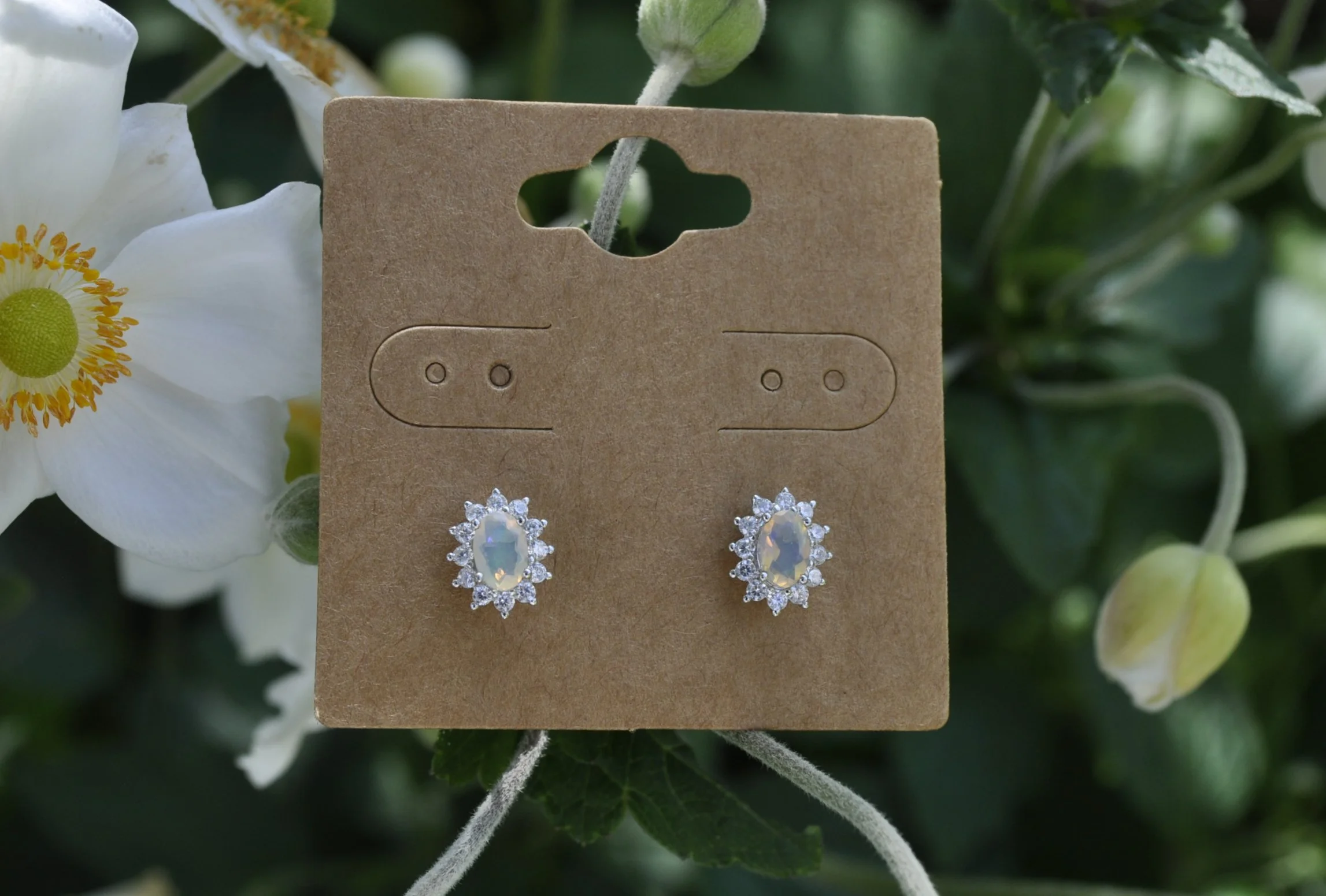 Opal & Zircon Gemstone Earrings