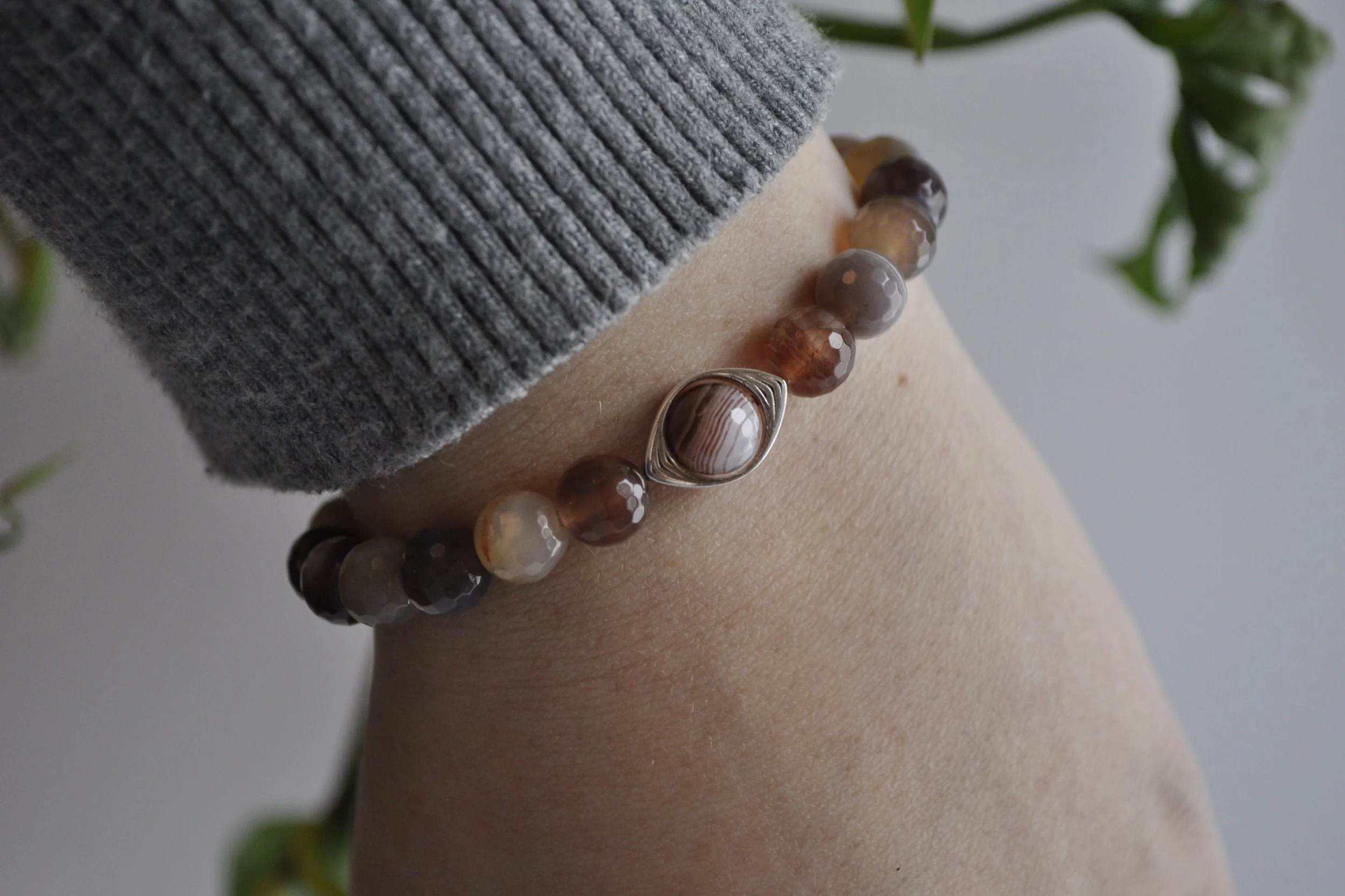 Botswana Agate Gemstone Bracelet