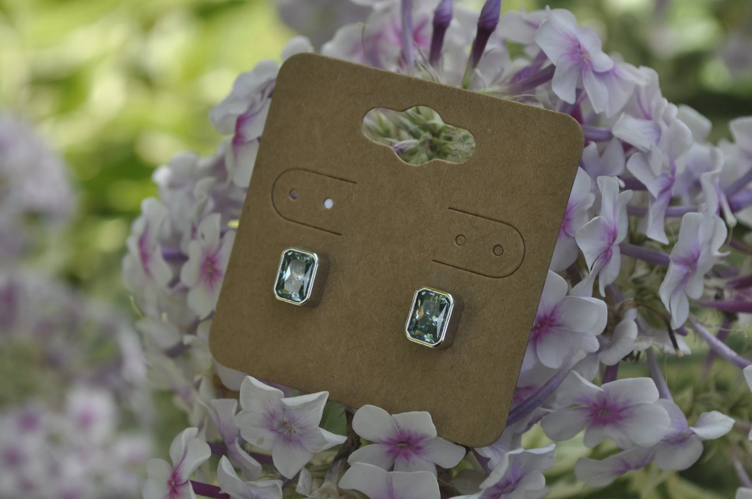 Green Moissanite Gemstone Earrings