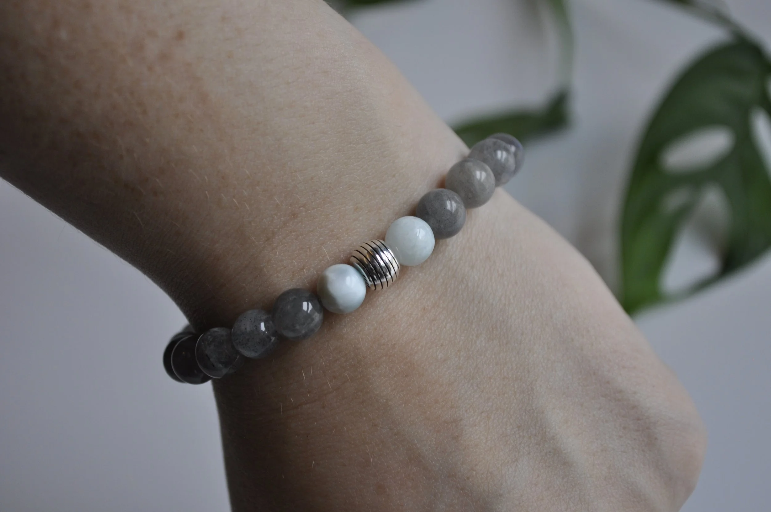 Labradorite & Larimar Gemstone Bracelet