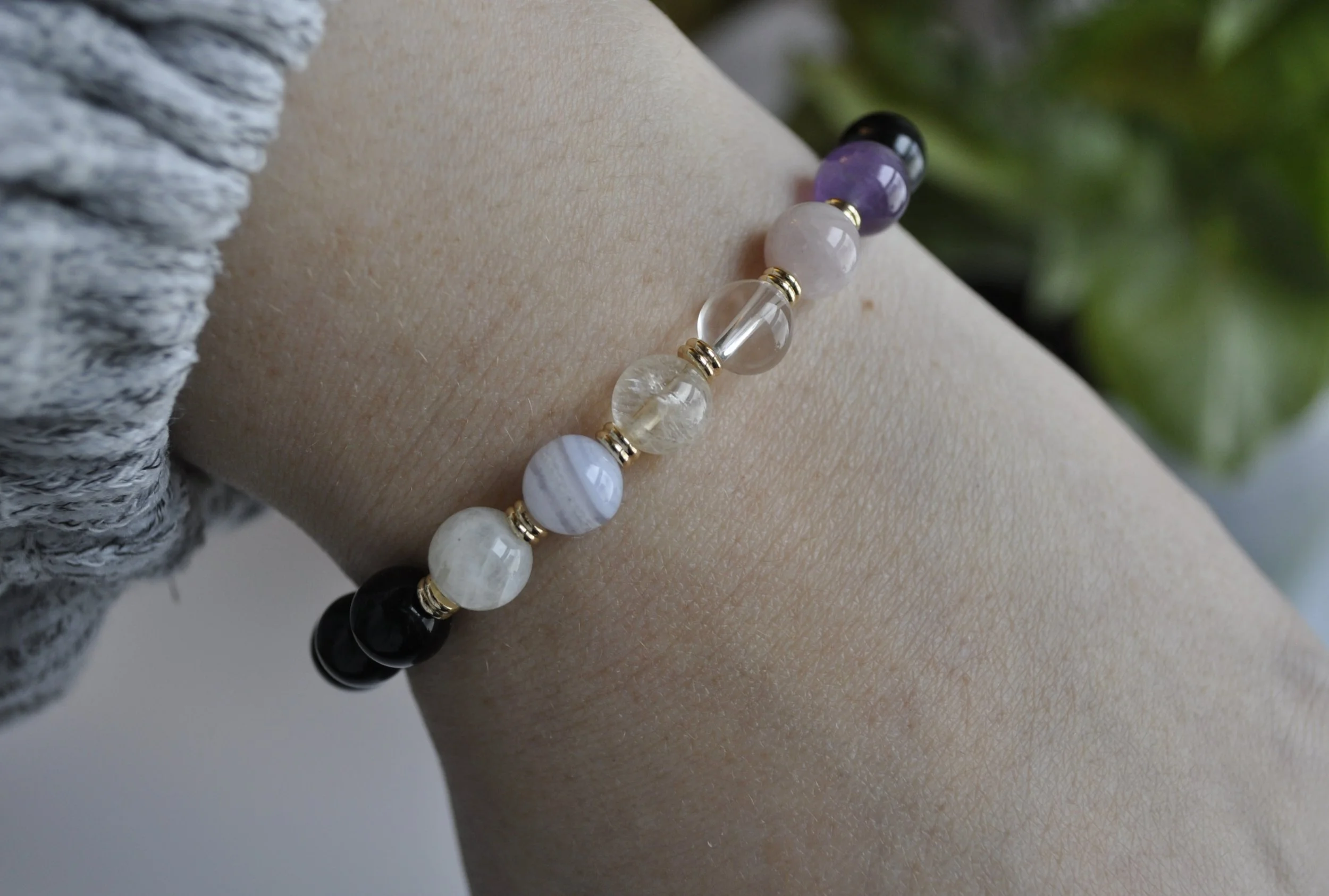 LIBRA Zodiac Sign Gemstone Bracelet