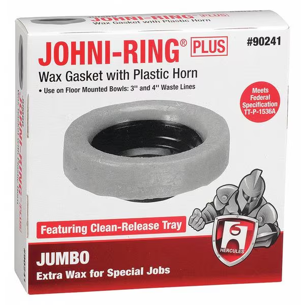 HERCULES Toilet Bowl Ring, Jumbo, Wax, 3in-4in