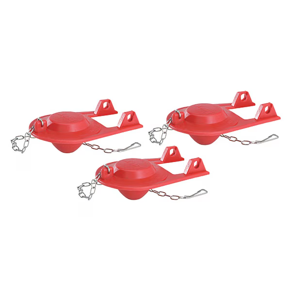KORKY Toilet Flapper, Rubber, Red, PK3