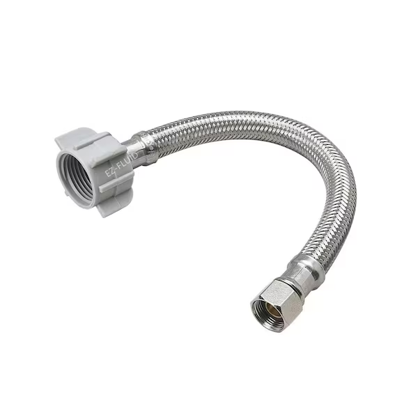 EZ-FLUID 7/8in BALLCOCK x 3/8in Comp x 12in, Toilet Supply Line Connector 3-Pack